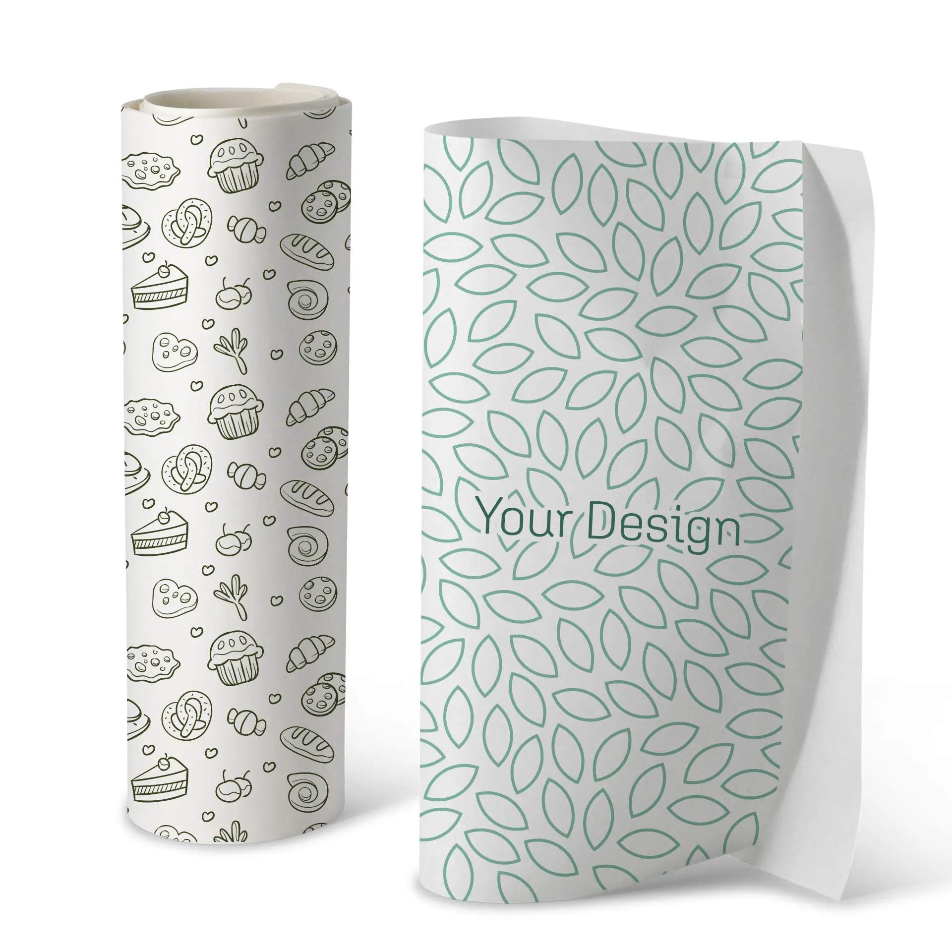 Carta da imballaggio personalizzata, 43 cm x 33,4 cm, bianco