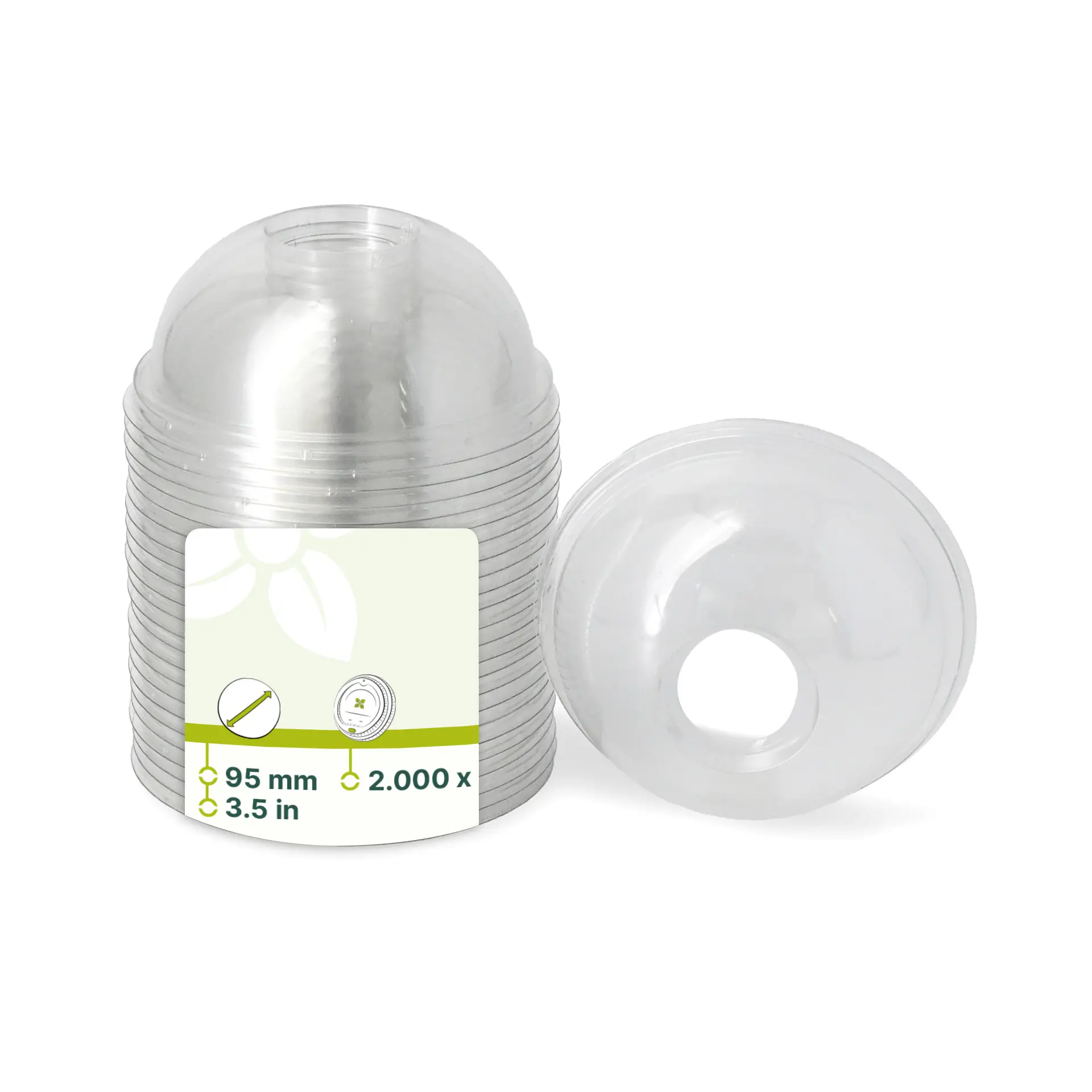 rPET-Domdeckel Ø 95 mm, Halmloch