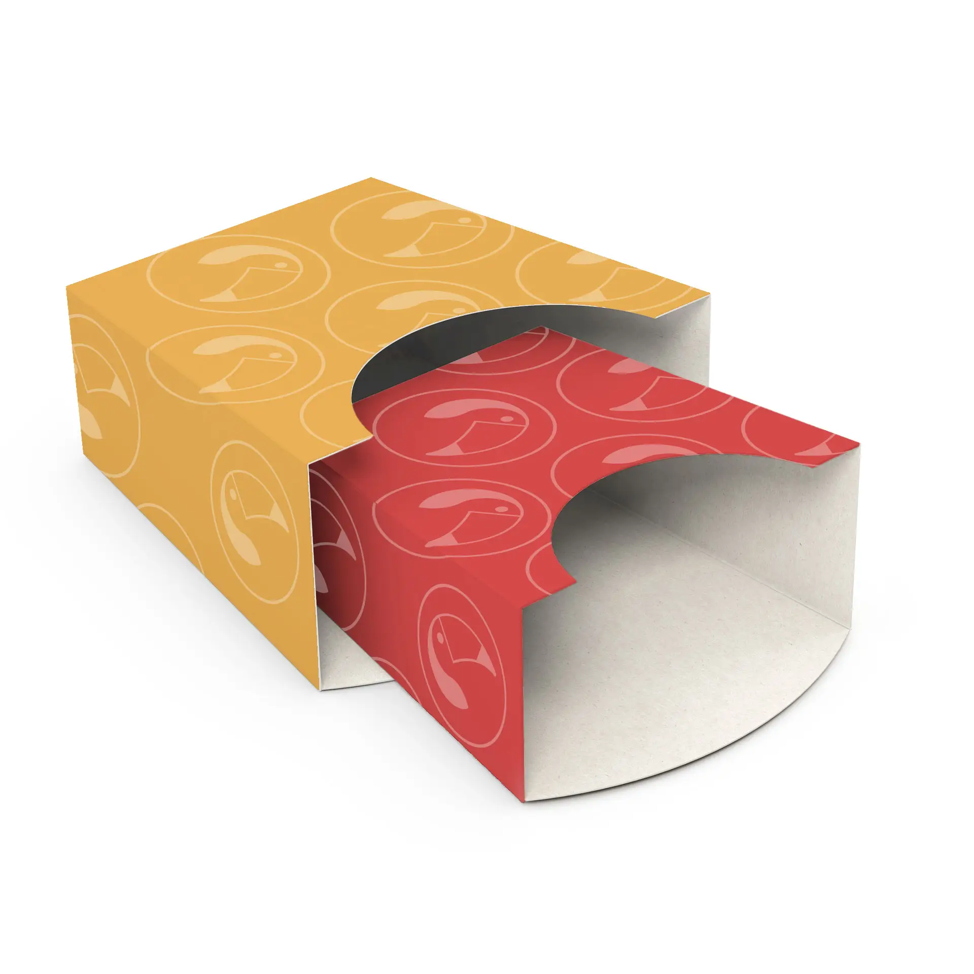 Scatole per patatine personalizzate, 10 x 5 x 11,3 cm, bianche, rettangolari