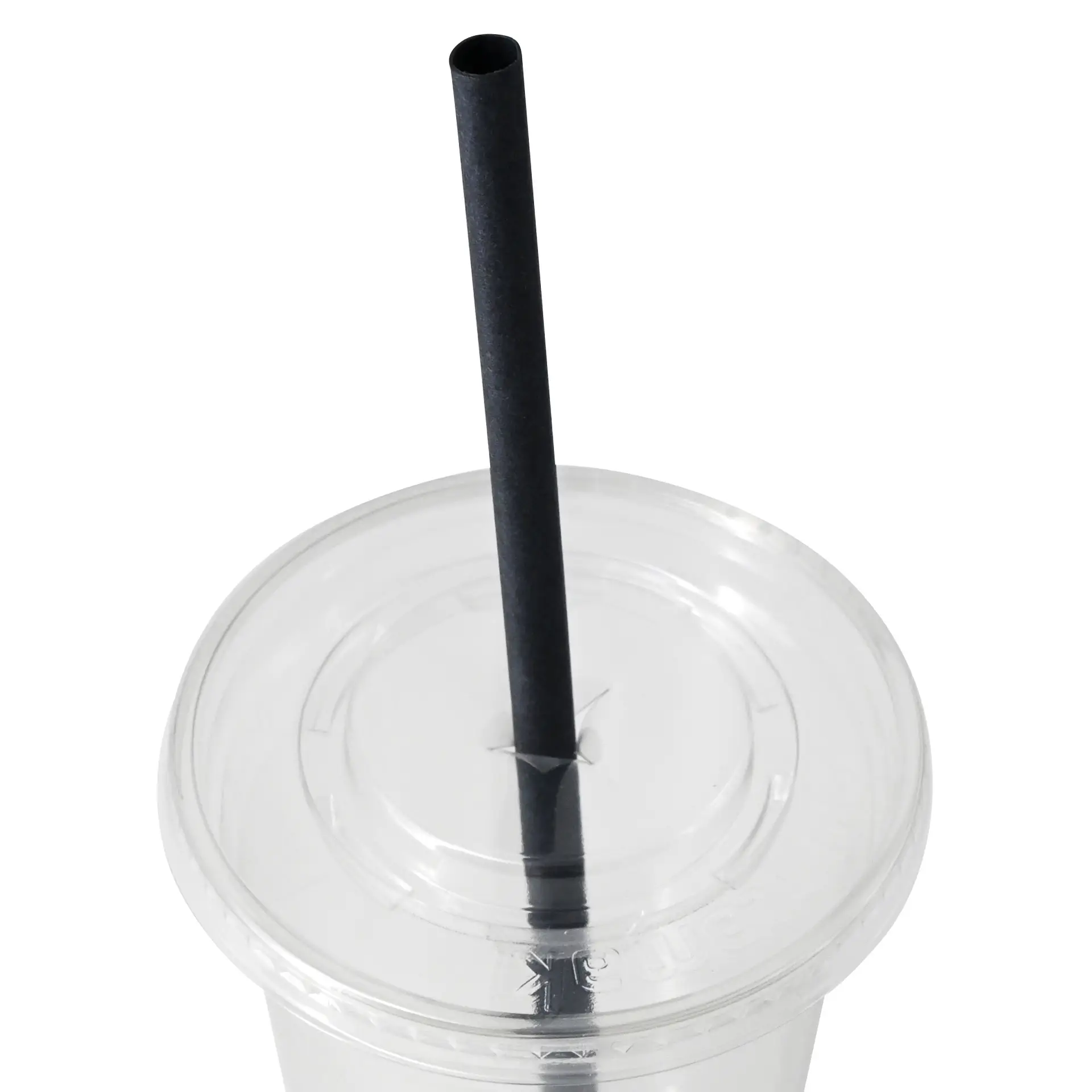 Jumbo Trinkhalm 23 cm, Ø 0,8 cm, schwarz, vertikal gerollt