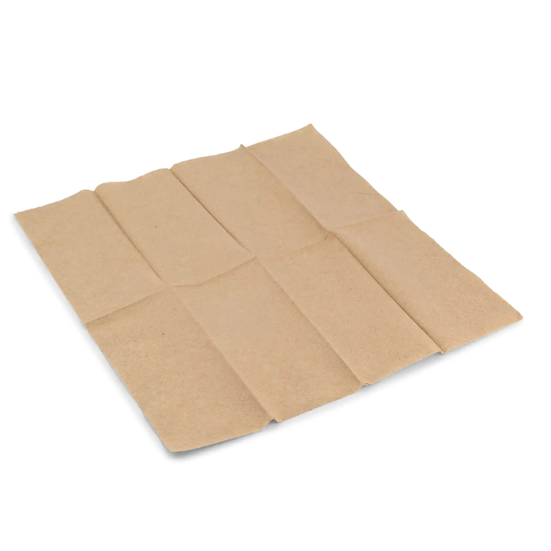 Tovagliolo in carta riciclata non sbiancata rettangolare, 32,5 x 32,5 cm, con etichetta verde "Fatto dalla Natura".