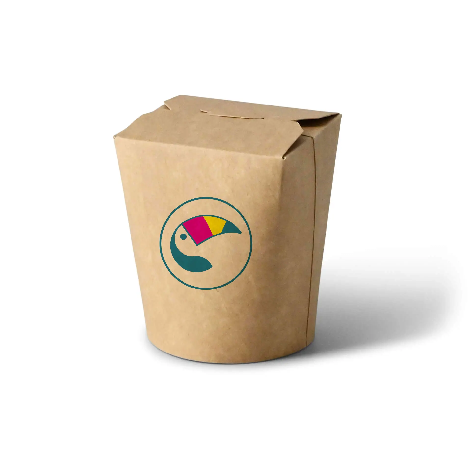 Scatole noodles personalizzate, 400 ml, marrone, con rivestimento PE