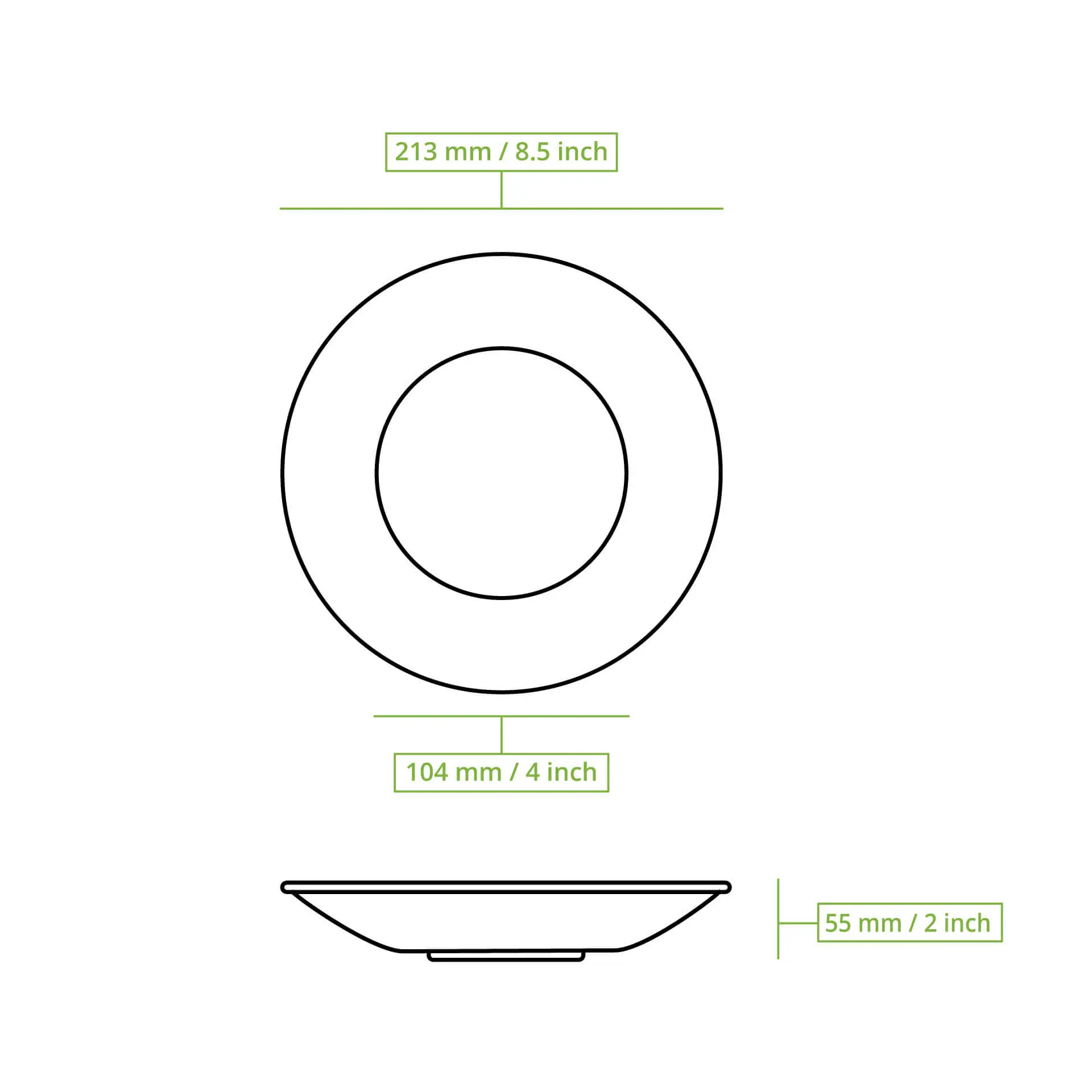 Mehrwegteller "merways Plate" Ø 21,5 cm, tief, rund, Pfeffer / grau