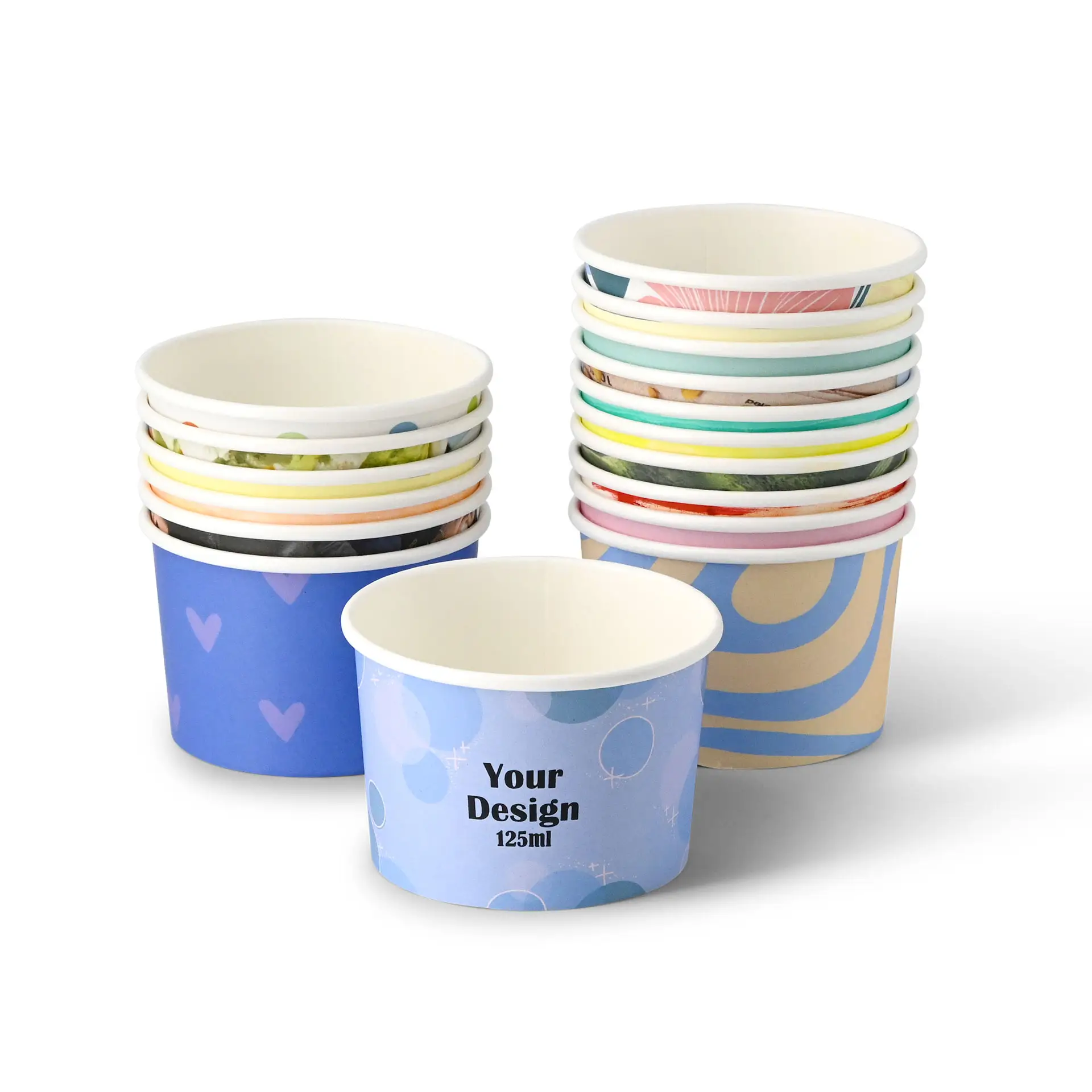 Eisbecher bedrucken, 125 ml / 5 oz, weiß, PE-beschichtet