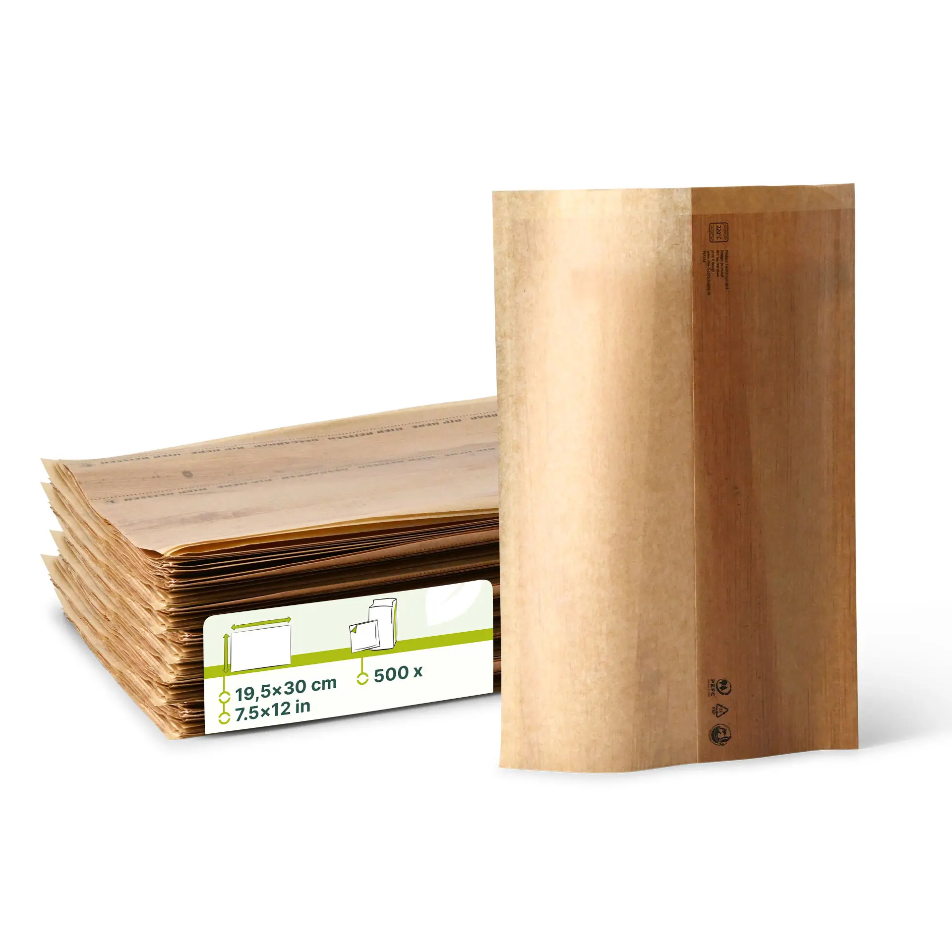 Wrap Papier L 19,5 x 30 cm, braun, vorgefaltet