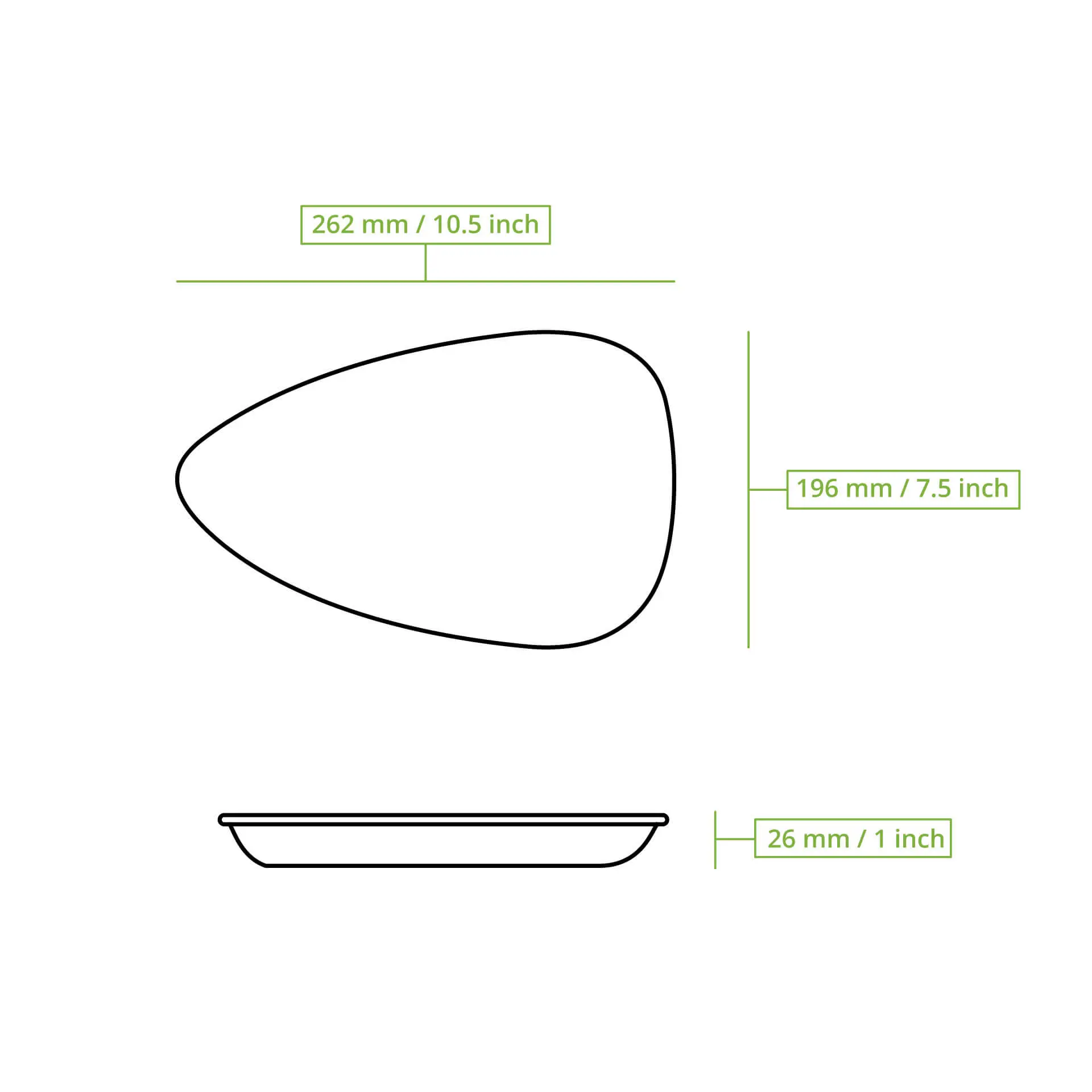 Palmblatt Teller "Palmware®" 26 cm, tropfenförmig