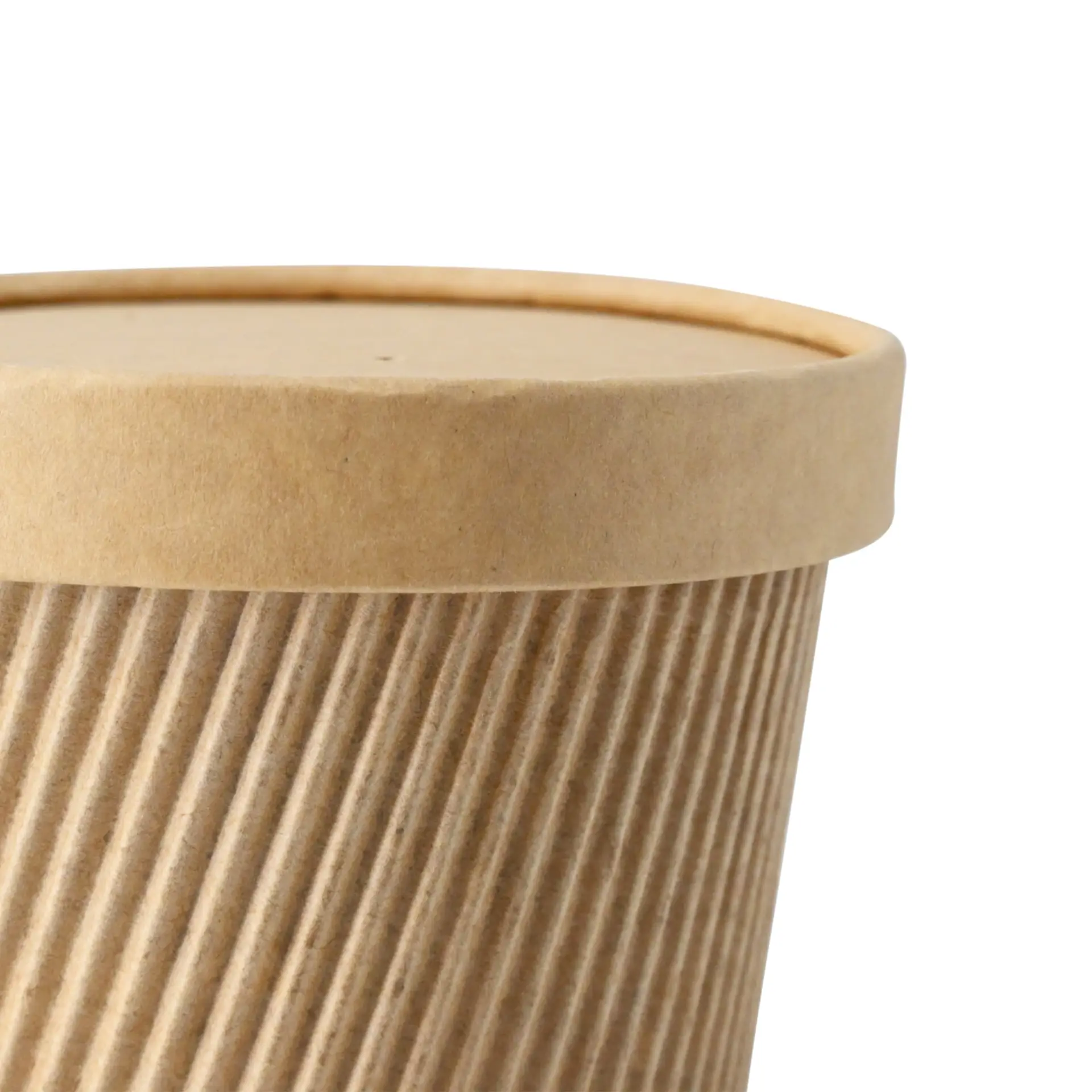 Coperchio in membrana di cartone marrone; Ø 115 mm, con design robusto e caratteristica traspirante per piatti caldi.