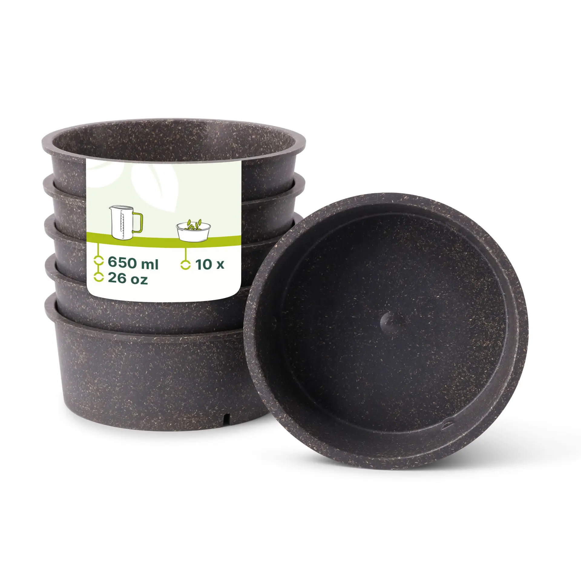 Mehrweg-Schalen "merways Bowl" 650 ml, Ø 150 mm, Pfeffer / grau