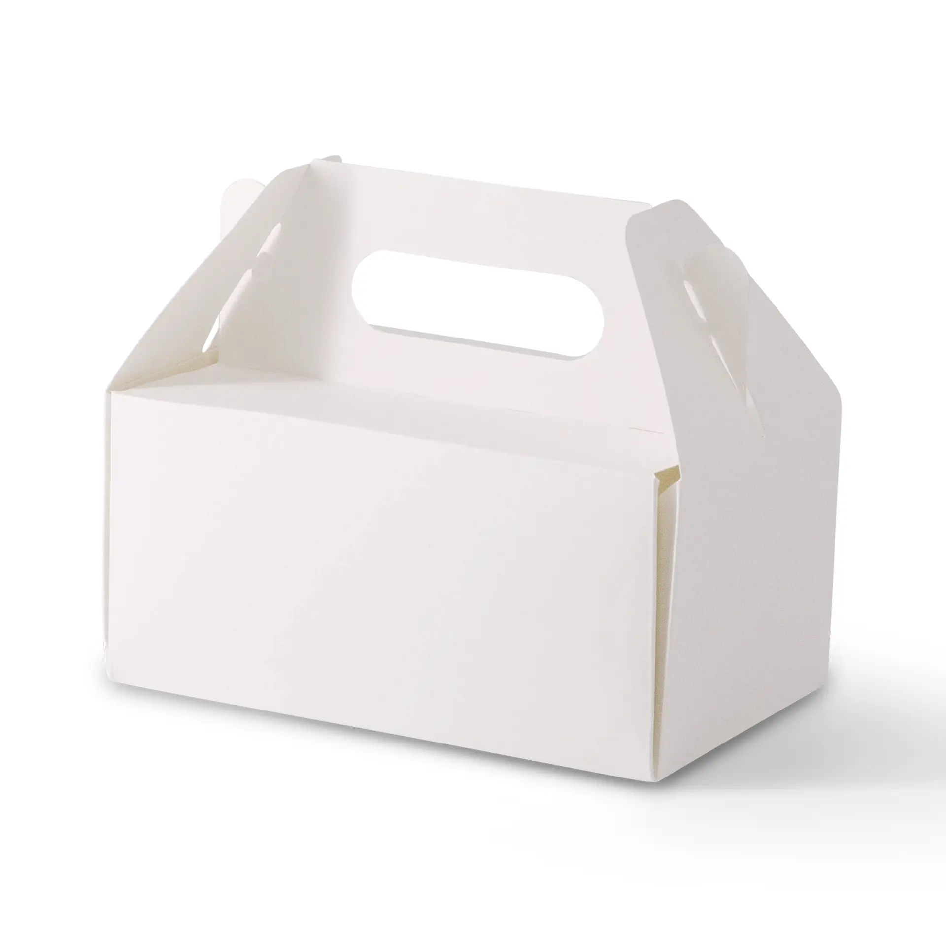 Kuchenbox aus Pappe mit Griff S, 18 x 11 x 9 cm, weiß, faltbar