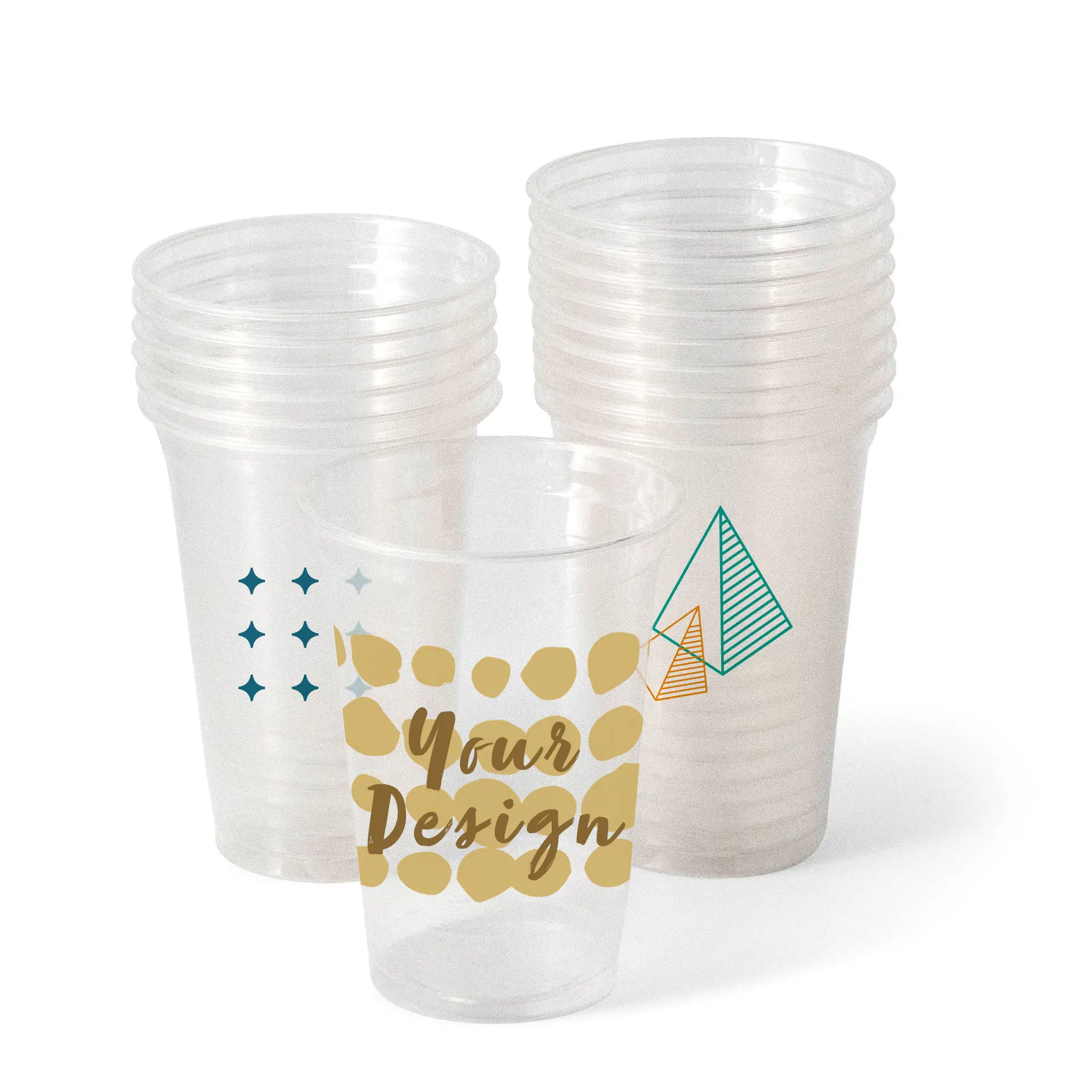 Bicchieri di plastica personalizzati 400 ml / 16 oz, trasparenti, PLA