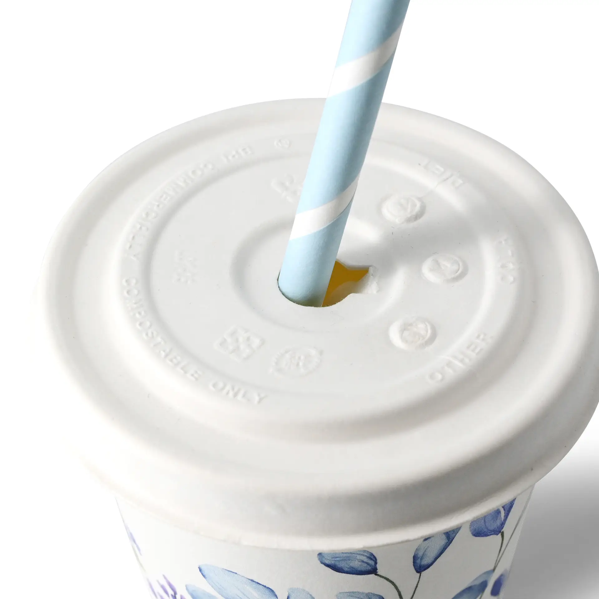 Papp-Flachdeckel Ø 90 mm, weiß, Halmkreuz