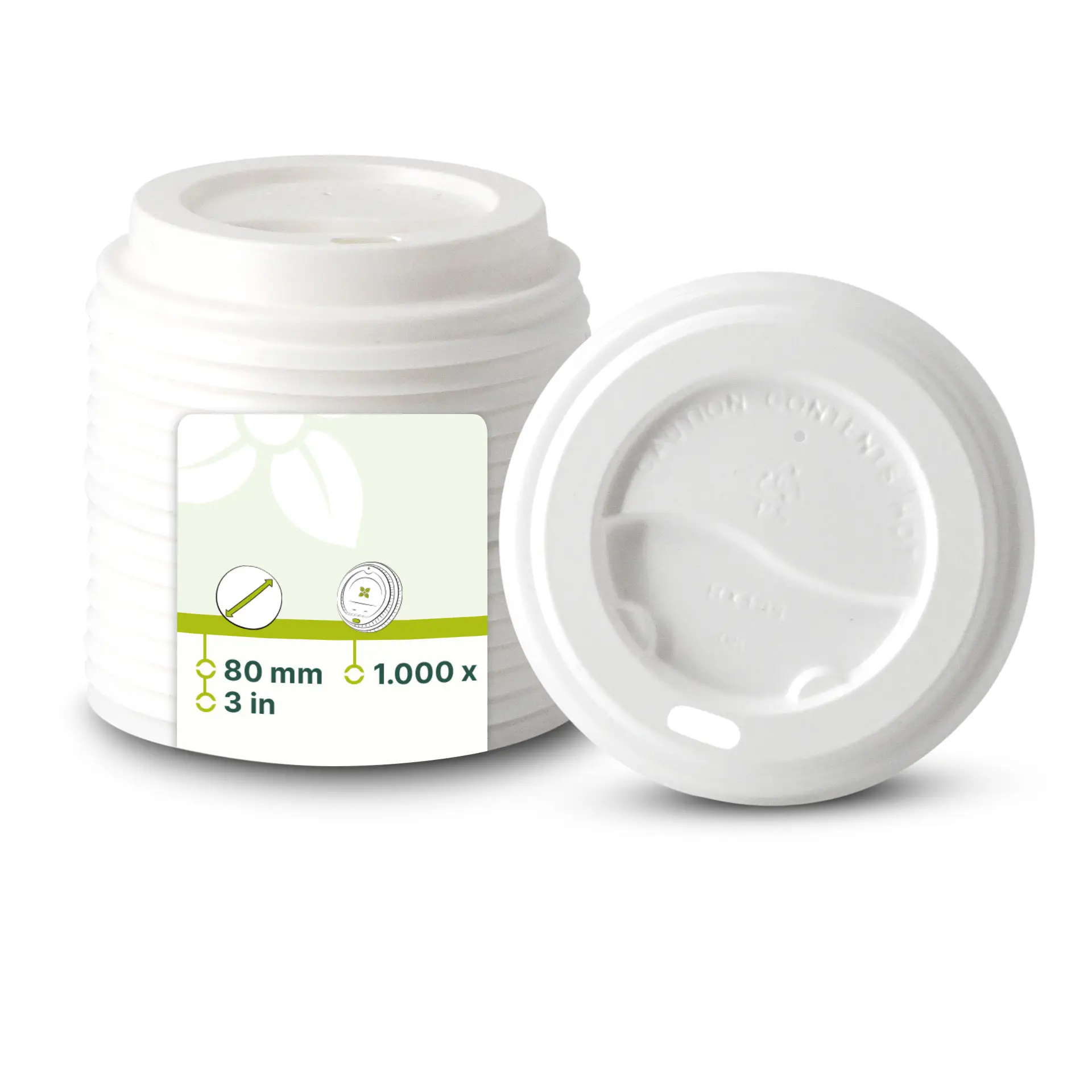 PS-Deckel Ø 80 mm, weiß, Trinköffnung