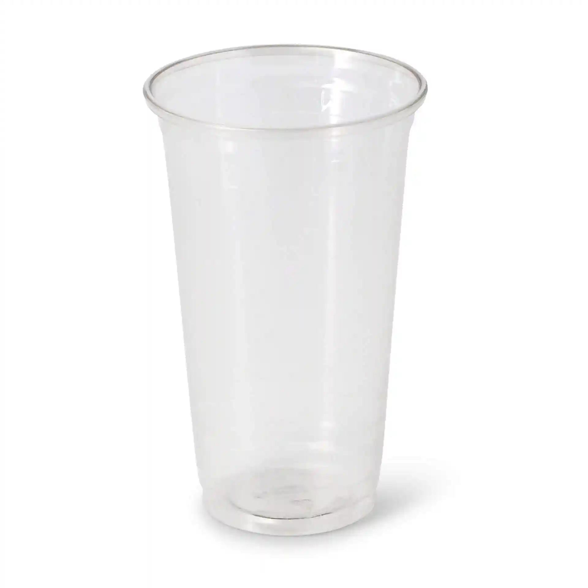 Bicchiere trasparente da 20 oz in rPET con un diametro di 95 mm e un'altezza di 151 mm.