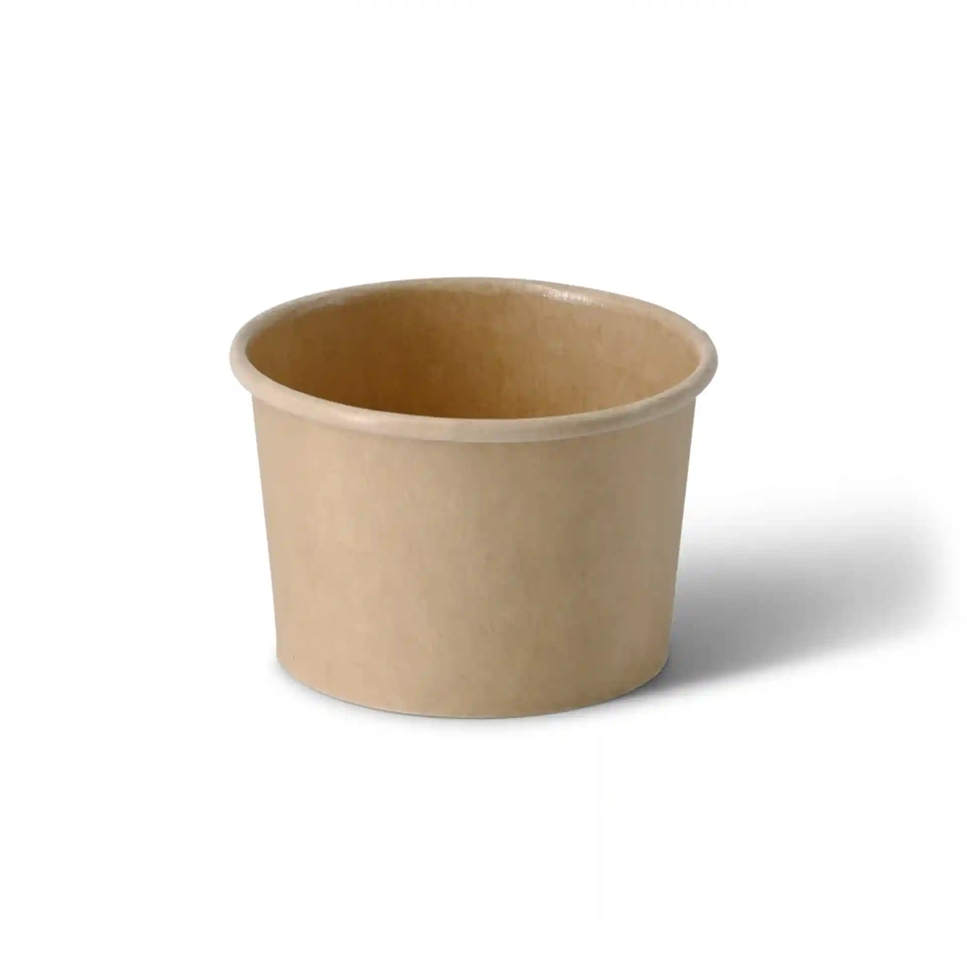 Contenitore rotondo in cartone marrone con un'altezza di 40 mm e un diametro superiore di 62 mm.