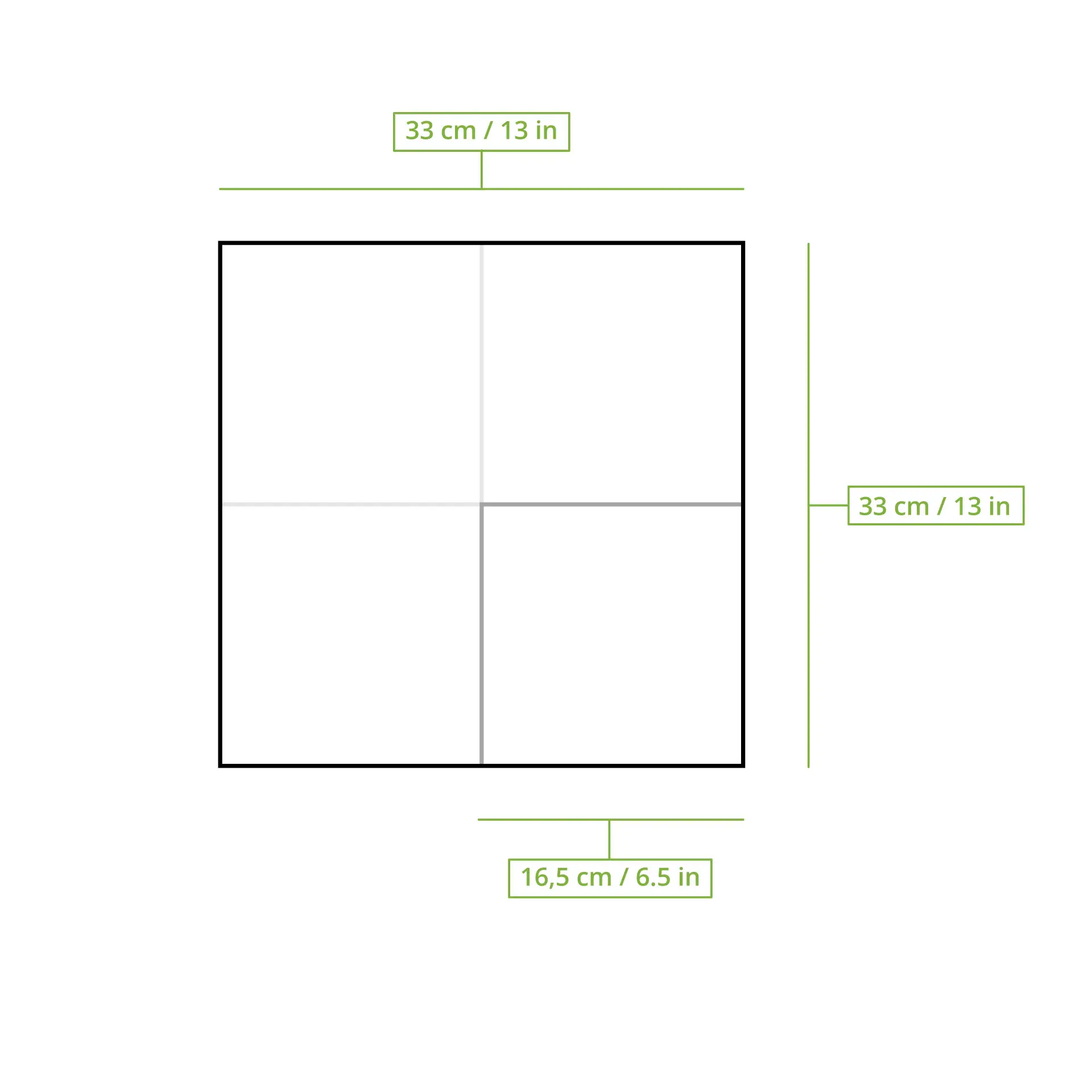 Dimensioni del tovagliolo di carta riutilizzabile: 33 x 33 cm, 2 veli, piegato a quarto, con stampa di riciclaggio su carta riciclata non sbiancata.