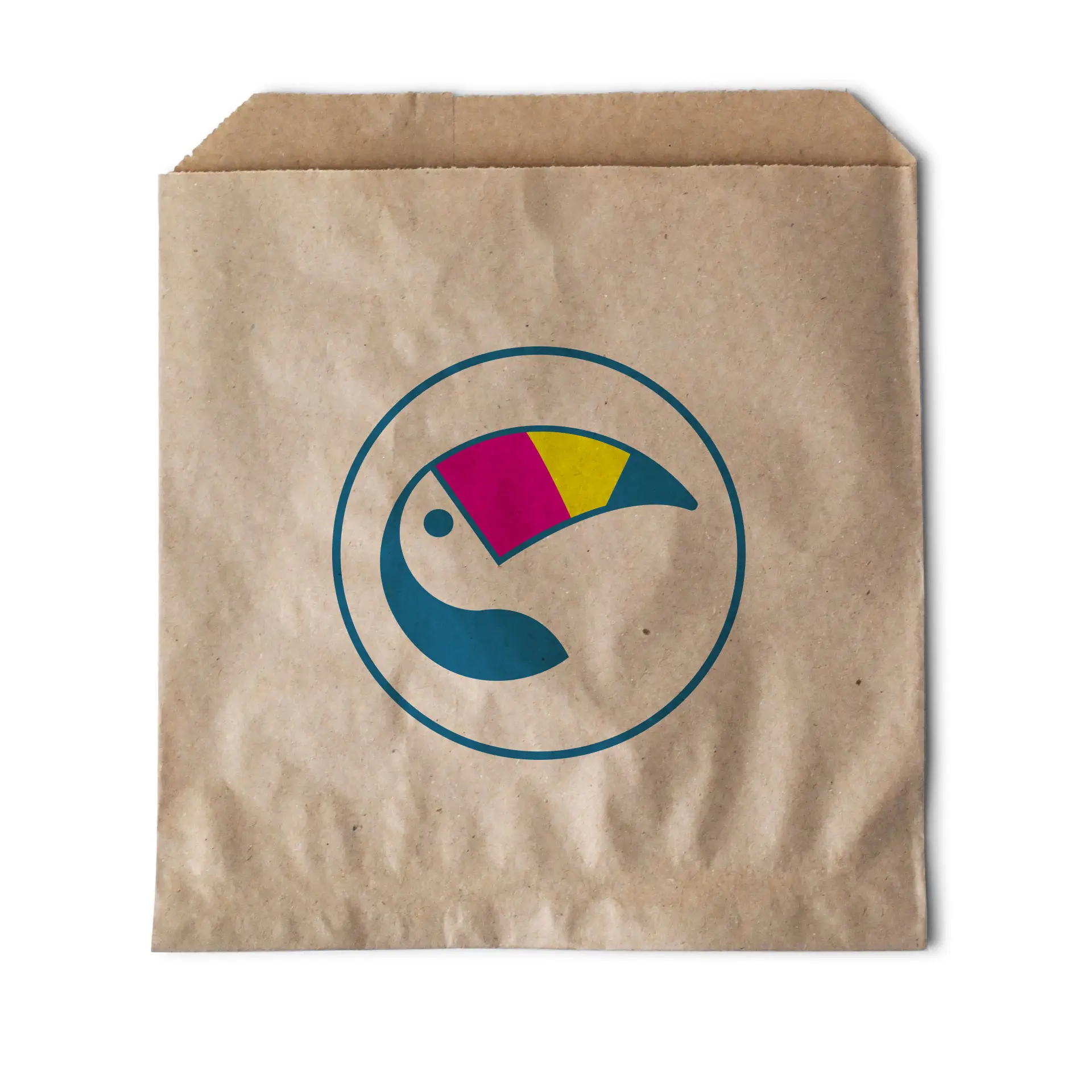 Stampa sacchetti piatti, marrone, 17 × 17 cm