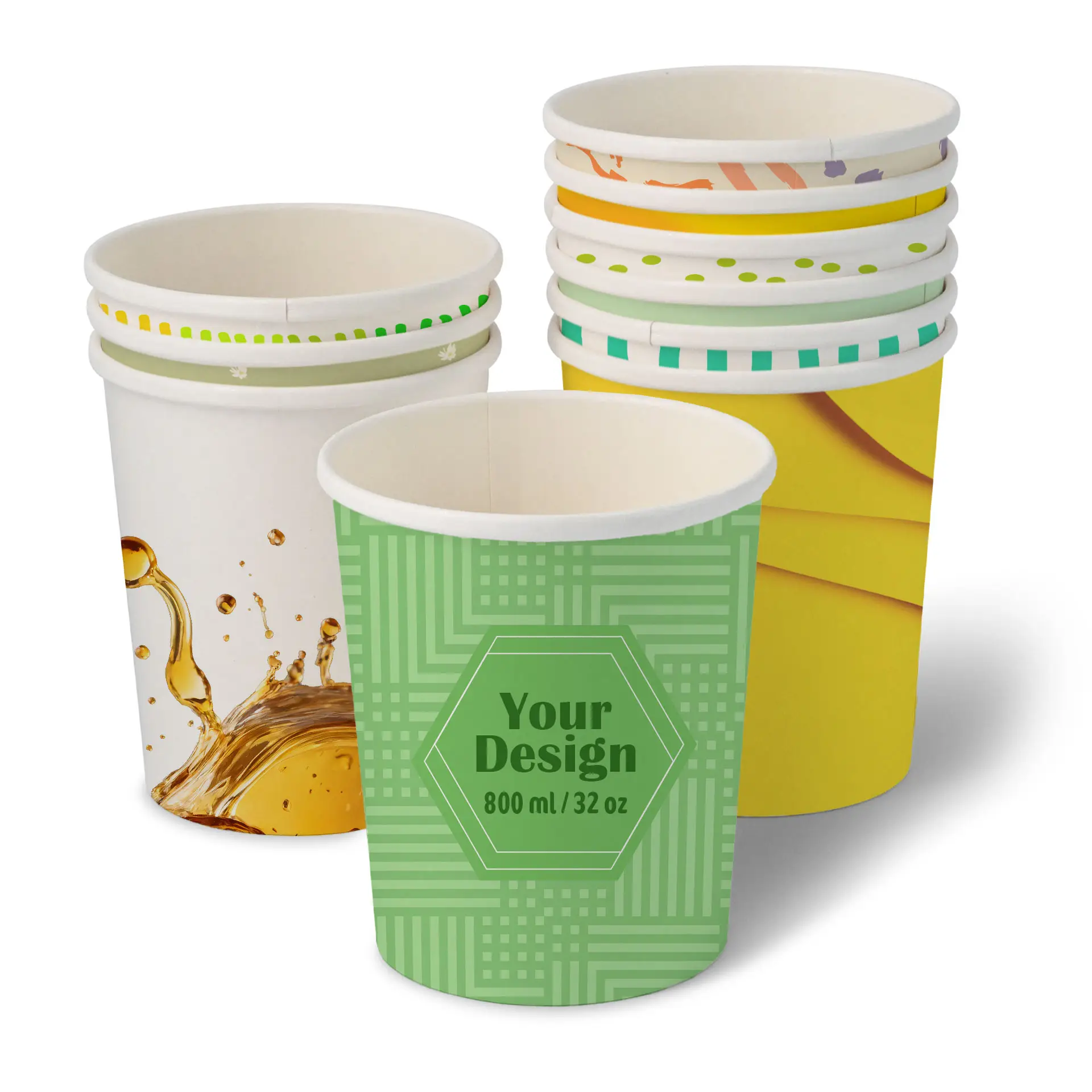 Suppenbecher to go bedruckt, 800 ml, Ø 115 mm, weiß, PLA-beschichtet