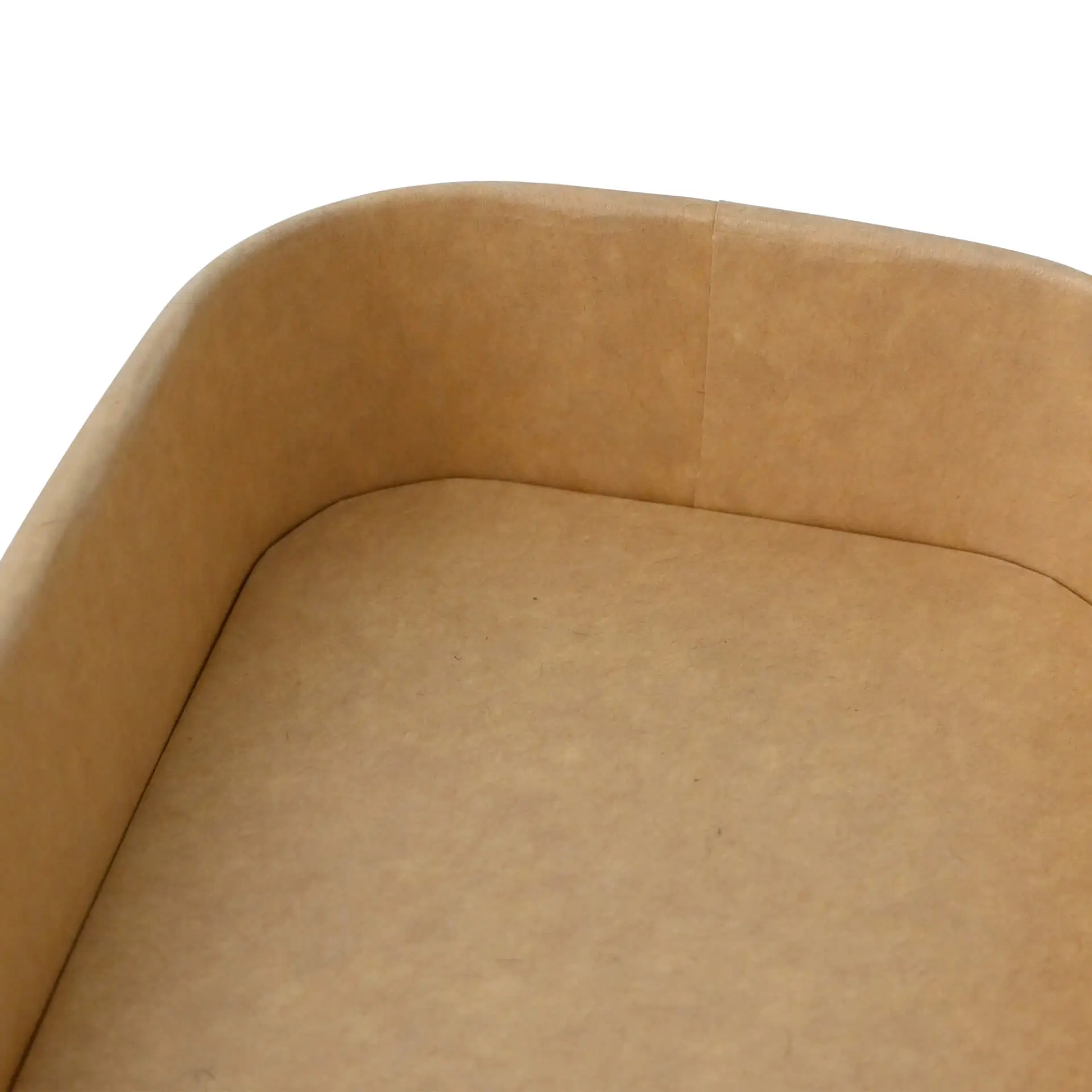 Contenitore per alimenti Kraft con angoli arrotondati, adatto per piatti caldi e freddi, mostrato in dettaglio.