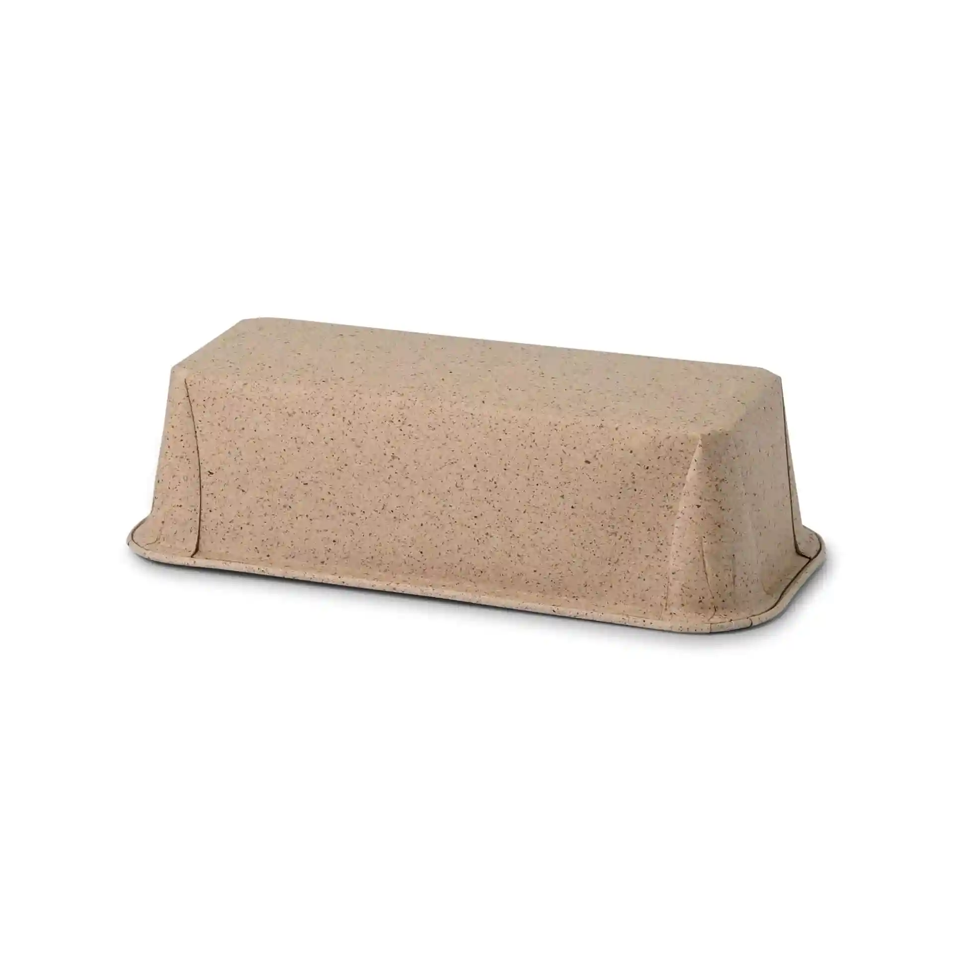Stampo da forno rettangolare in carta cacao marrone, misura 20 × 7 × 6 cm.