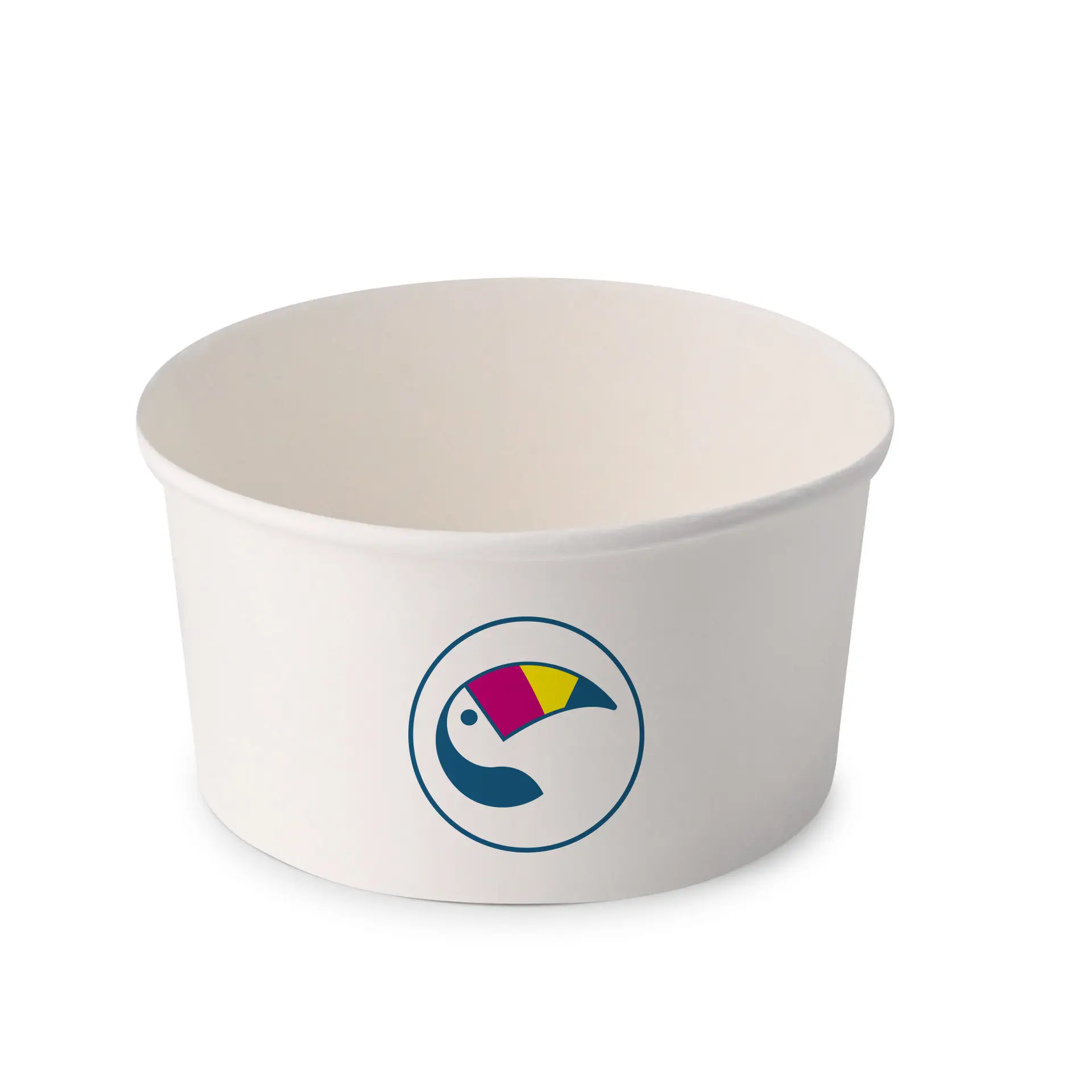 Ciotole per insalata personalizzate / Bowls stampate, 800 ml, Ø 150 mm, bianco, con rivestimento PLA