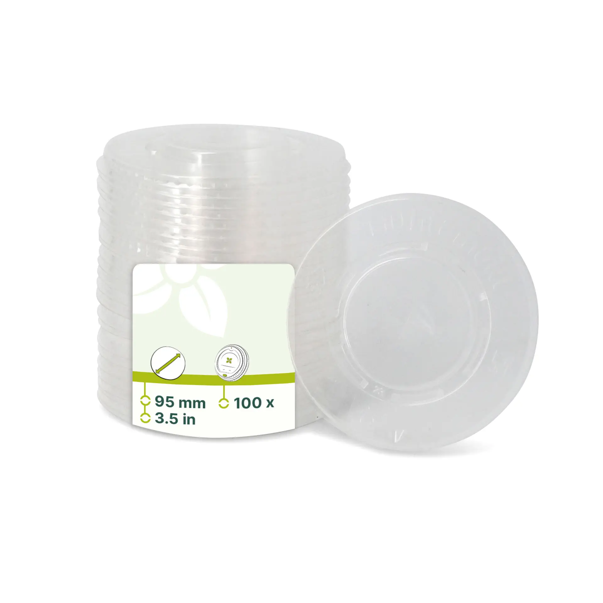 rPET-Flachdeckel Ø 95 mm, Halmkreuz