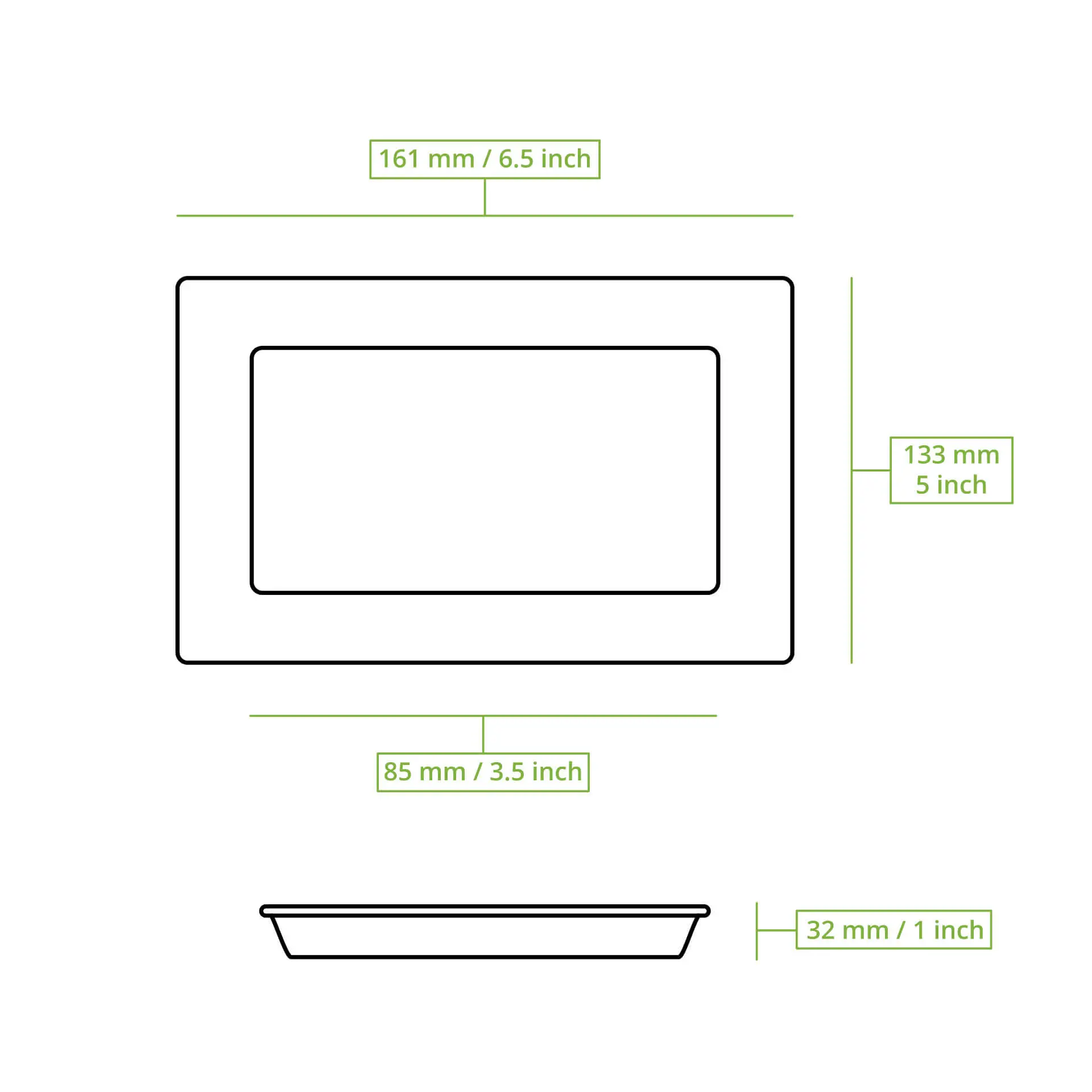 Palmblatt Teller "Palmware®" 16 x 13 cm, tief, rechteckig