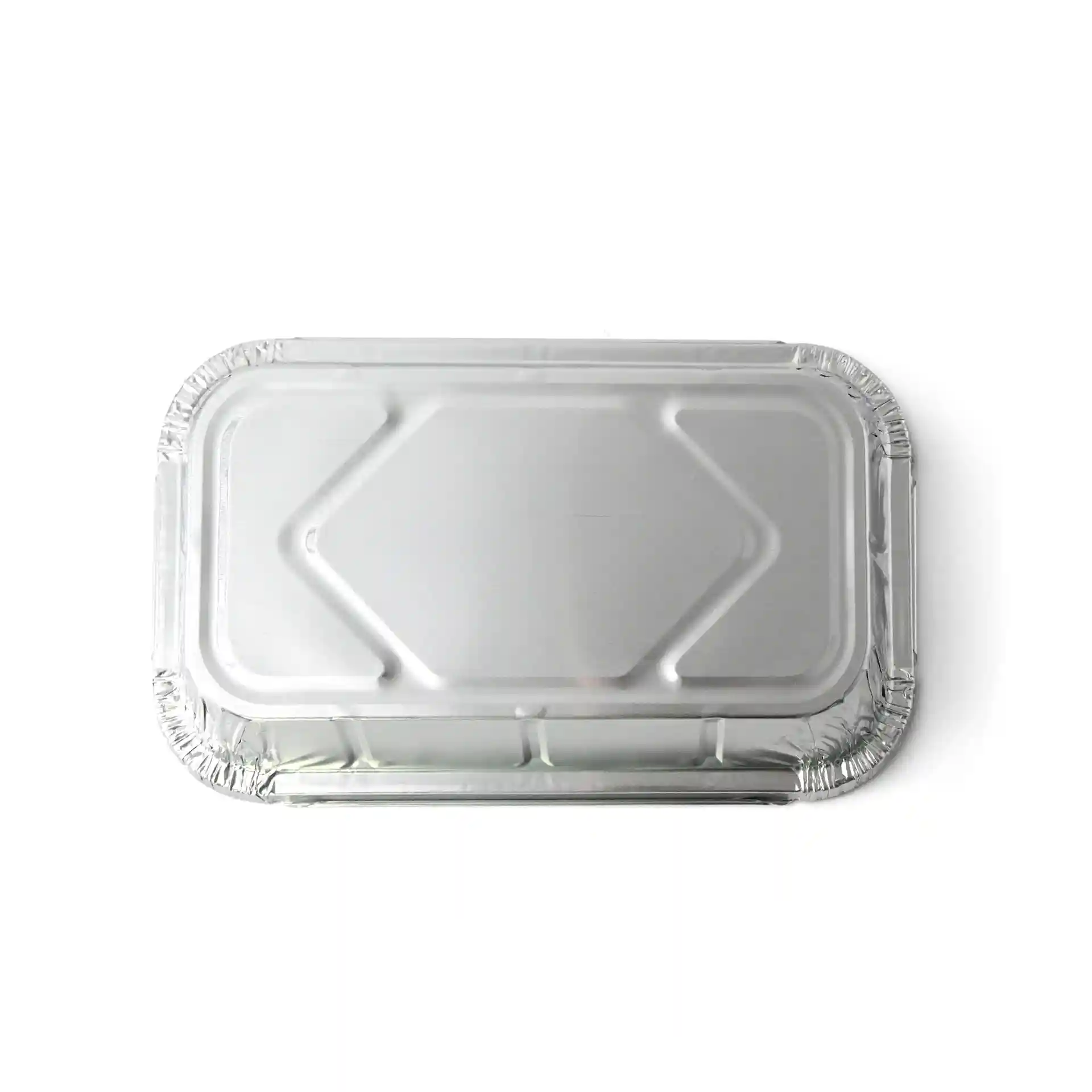 Contenitore rettangolare in alluminio di 22,4 x 13,2 x 3,4 cm con una capacità di 650 ml.