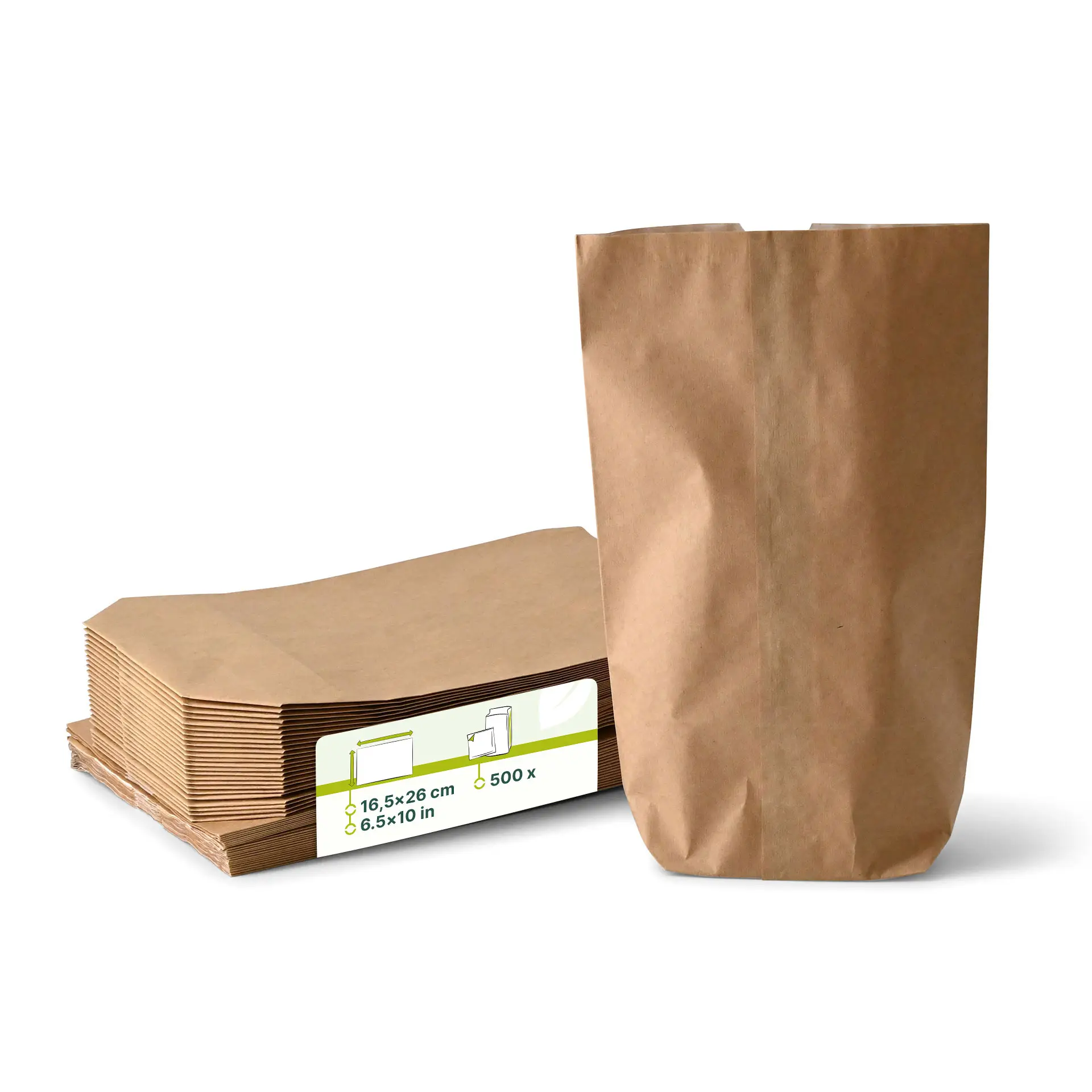 Imbissbeutel 16,5 x 6 x 26 cm, 2-lagig, braun, Pergamentersatz