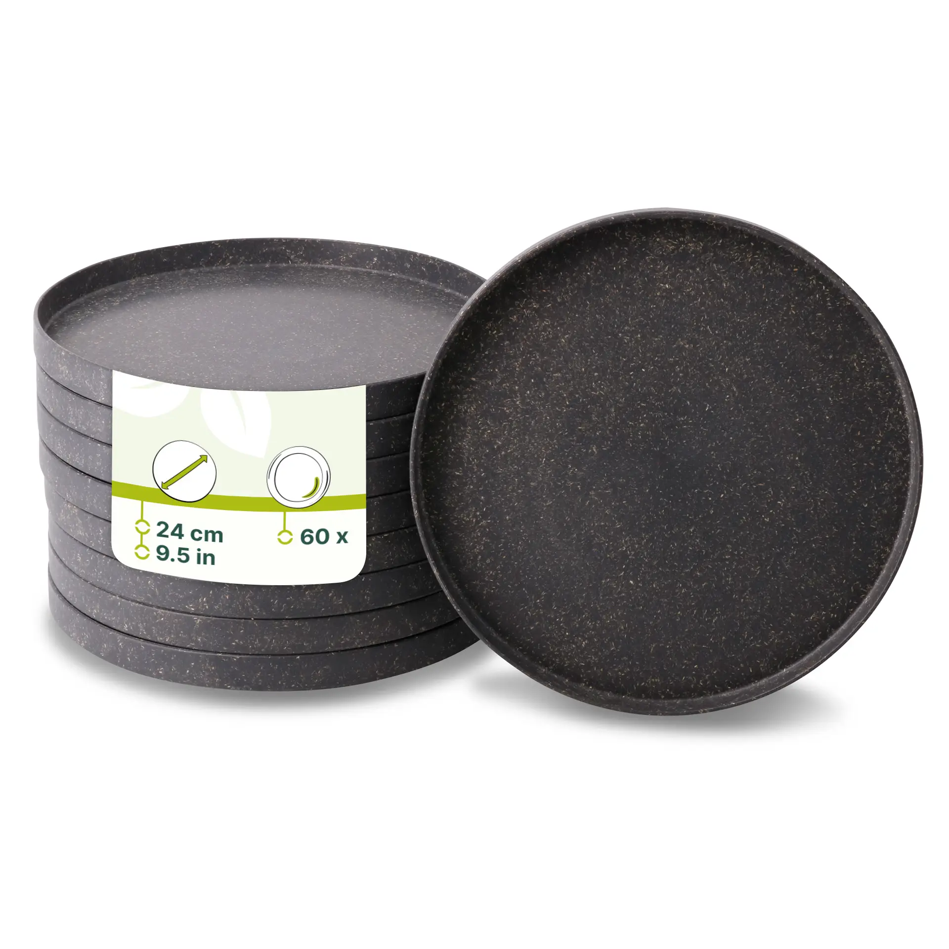 Mehrwegteller "merways Plate" Ø 24 cm, rund, Pfeffer / grau