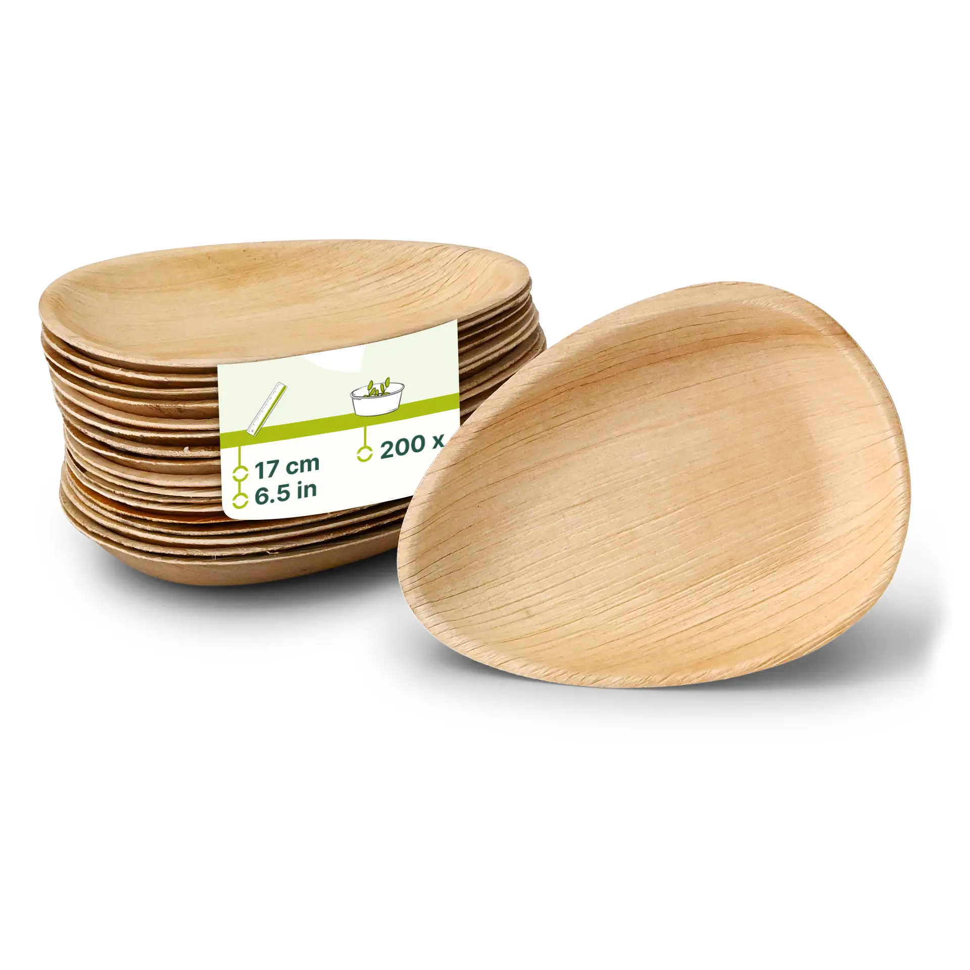 Palmblatt Teller "Palmware®" 17 cm, tropfenförmig