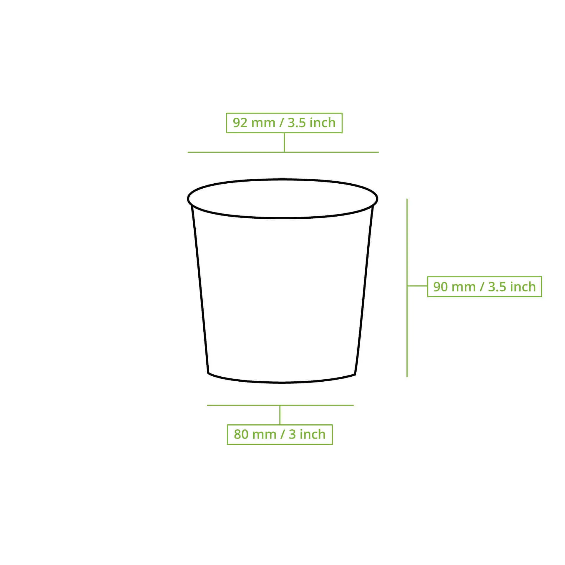 Eisbecher aus Pappe XL, 300 ml, max. 400 ml, Ø 92 mm, weiß
