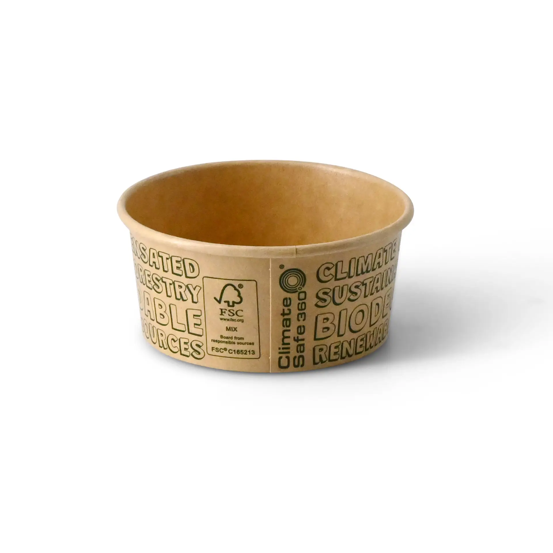Eisbecher aus Pappe XS, 100 ml, max. 180 ml, Ø 92 mm, braun, EcoUp