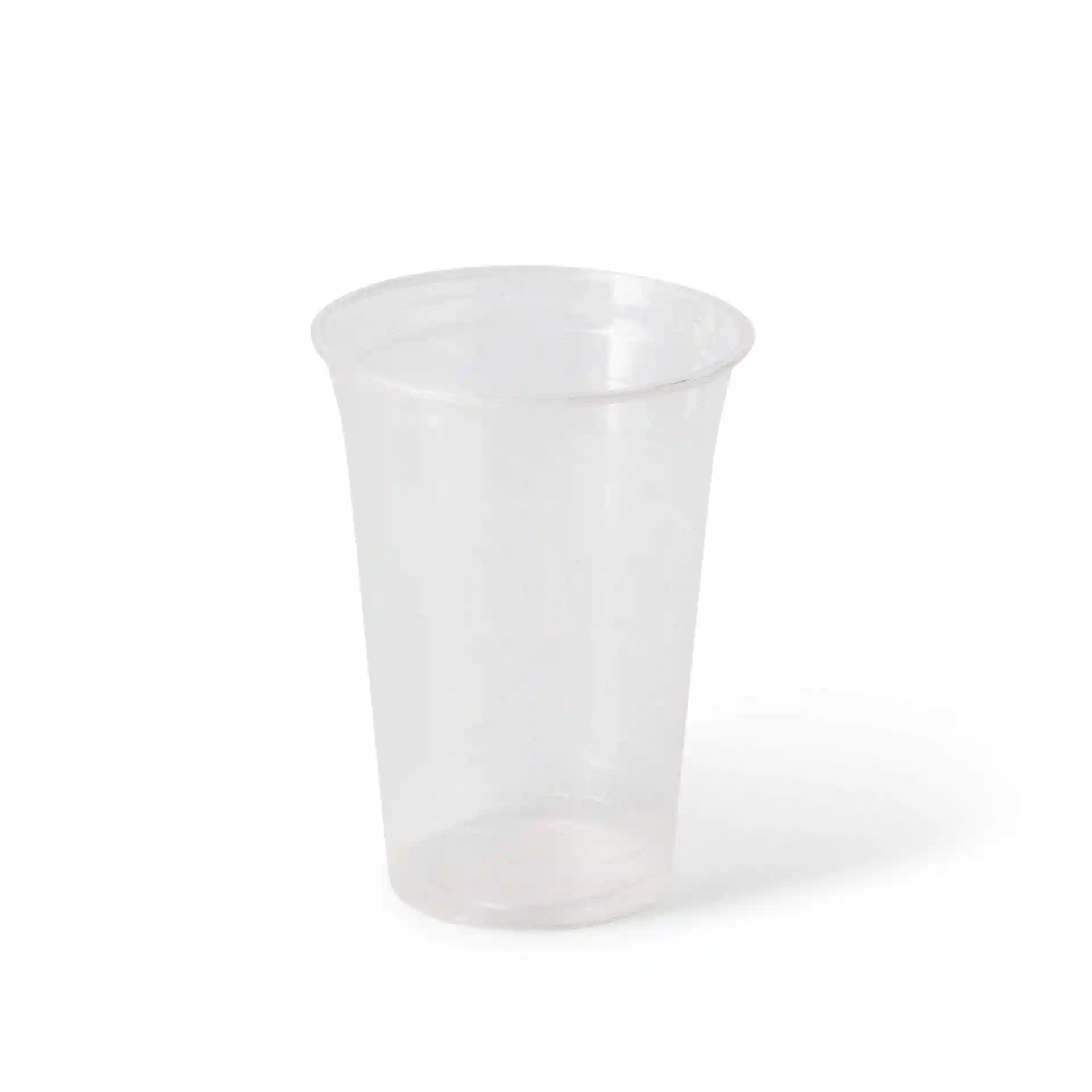 Bicchiere trasparente da 16 oz in PLA, con un'altezza di 126 mm e un diametro superiore di 95 mm.