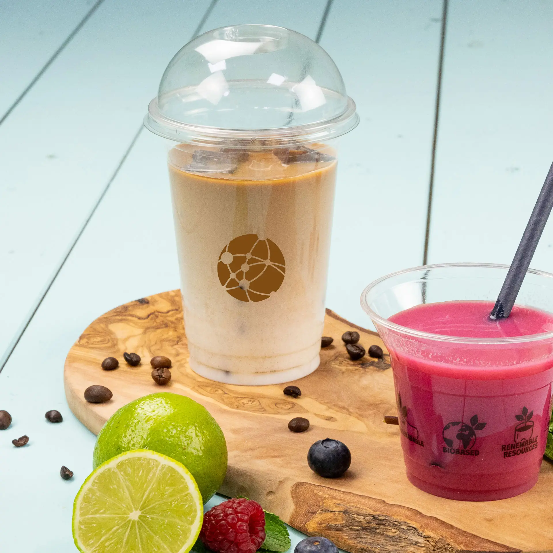 Bicchieri di plastica personalizzati 400 ml / 16 oz, trasparenti, PLA