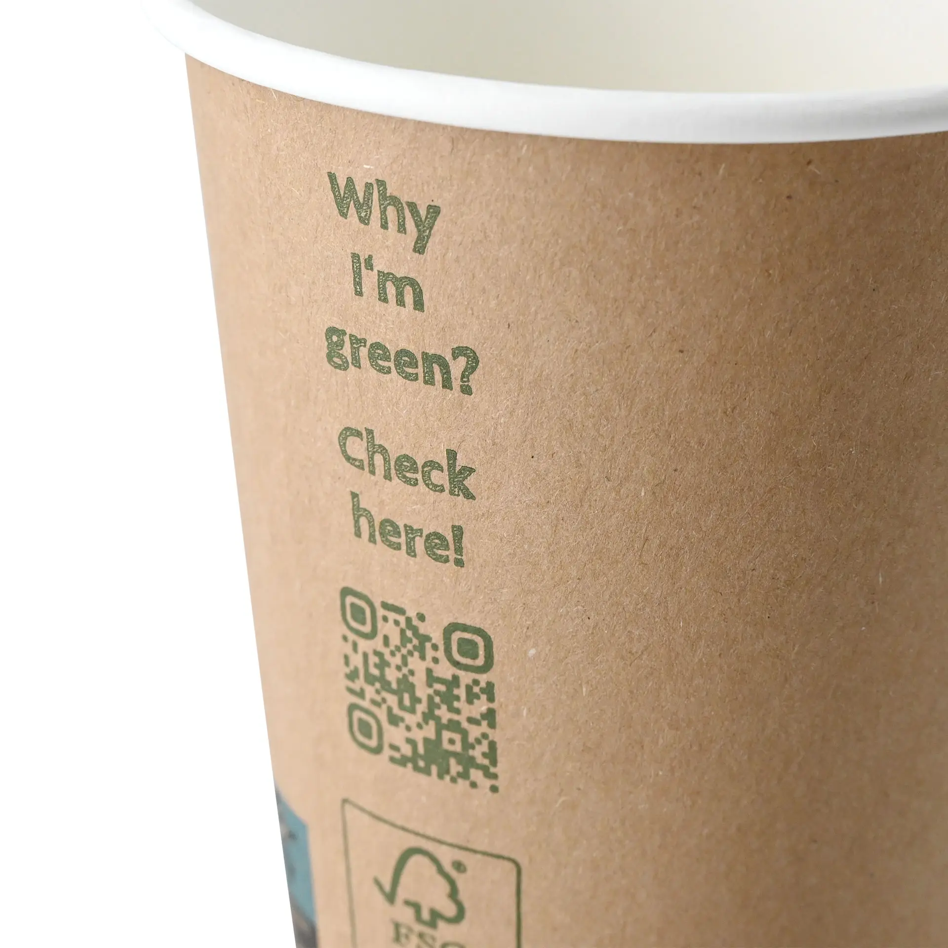 Bicchiere da caffè to go, 300 ml / 12 oz, Ø 90 mm, doppia parete, marrone / interno bianco, rivestito in PLA