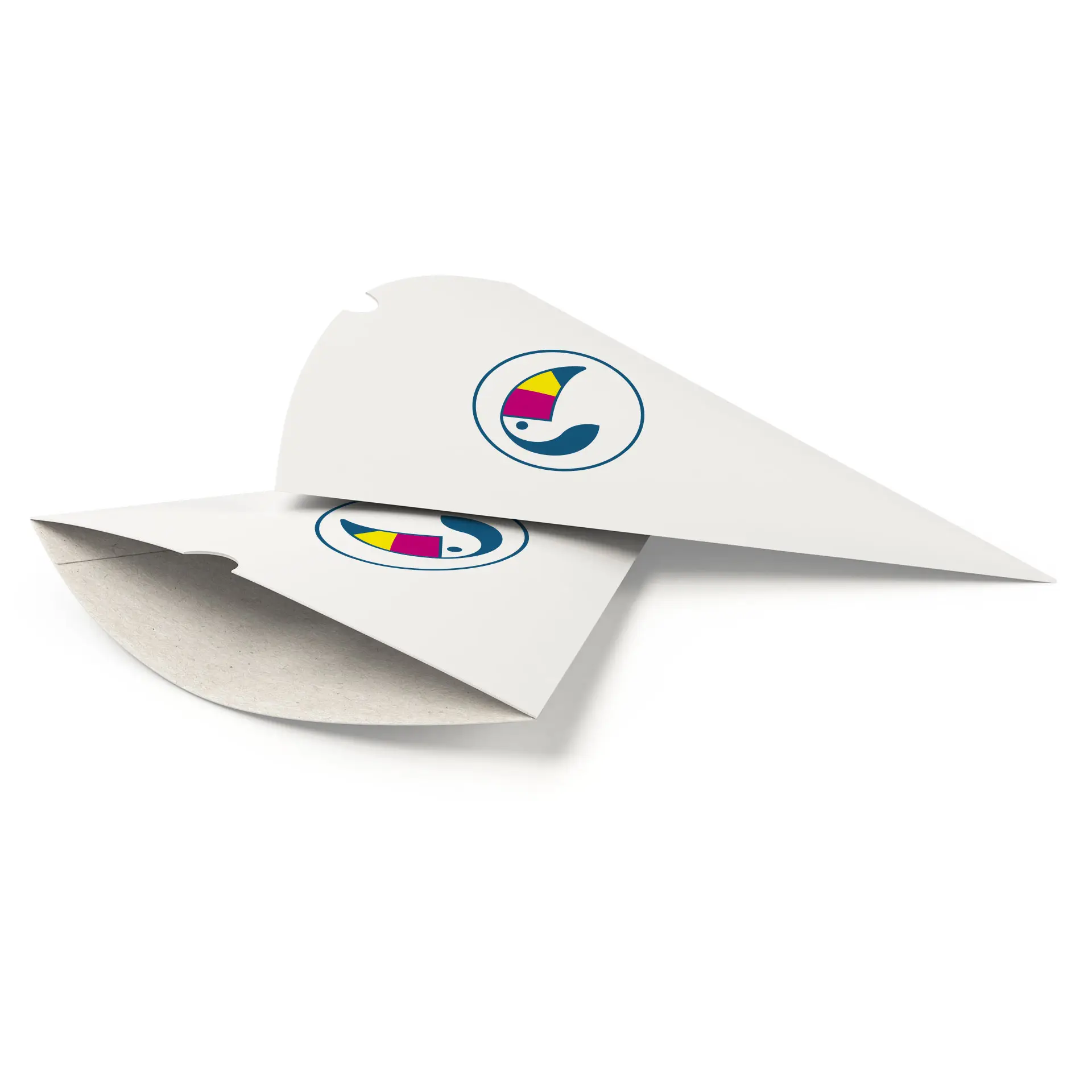 Pommestüte / Spitztüte bedruckt , 22 x 16,5 cm, weiß