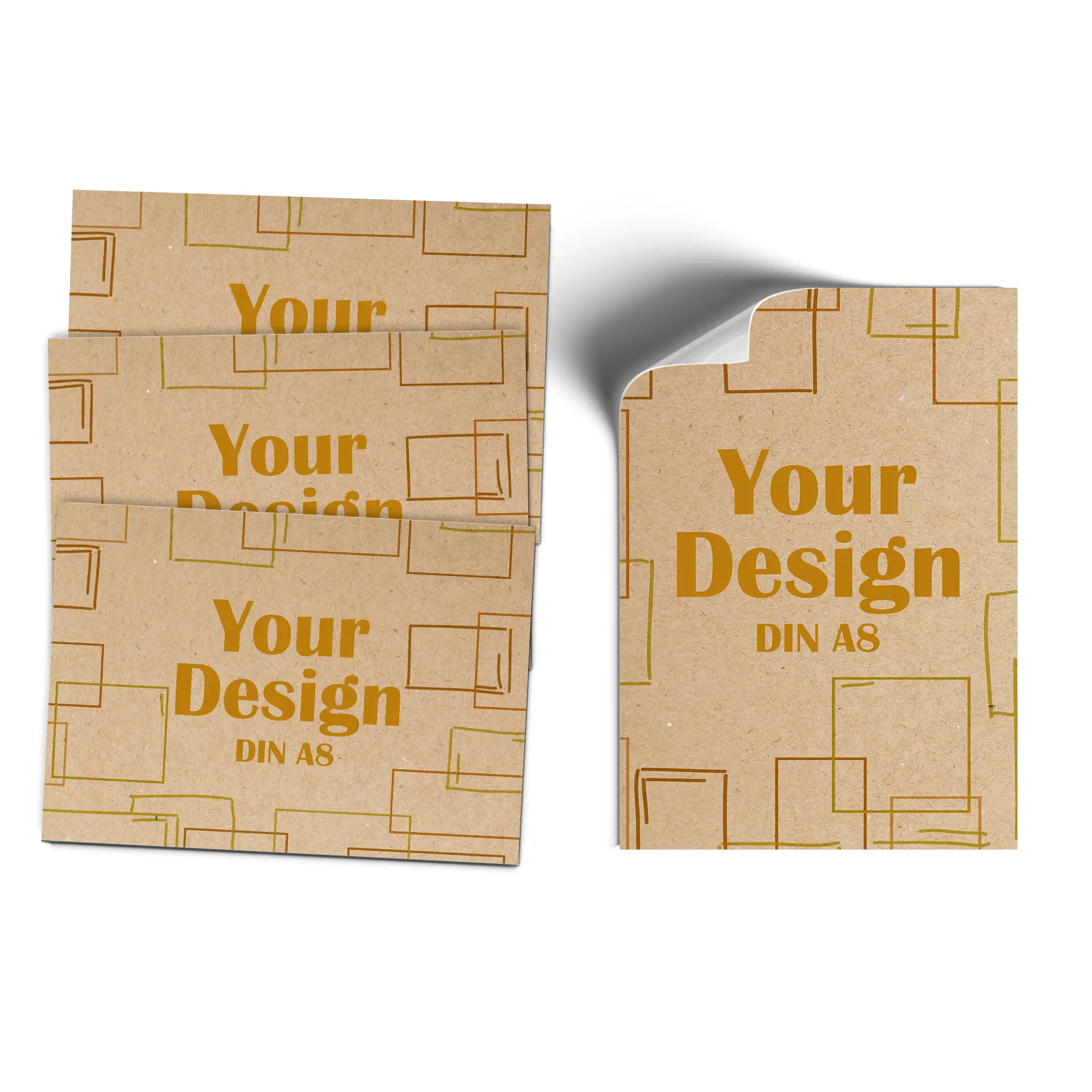 Etichetta con un'illustrazione di un uccello e dimensioni di 105x74 mm su sfondo marrone.