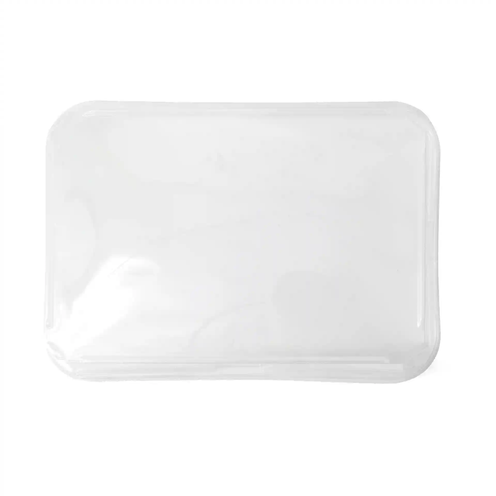 Coperchio in PET trasparente per scatole di sushi, misura 18,5 x 13 cm, altezza 3,5 cm.