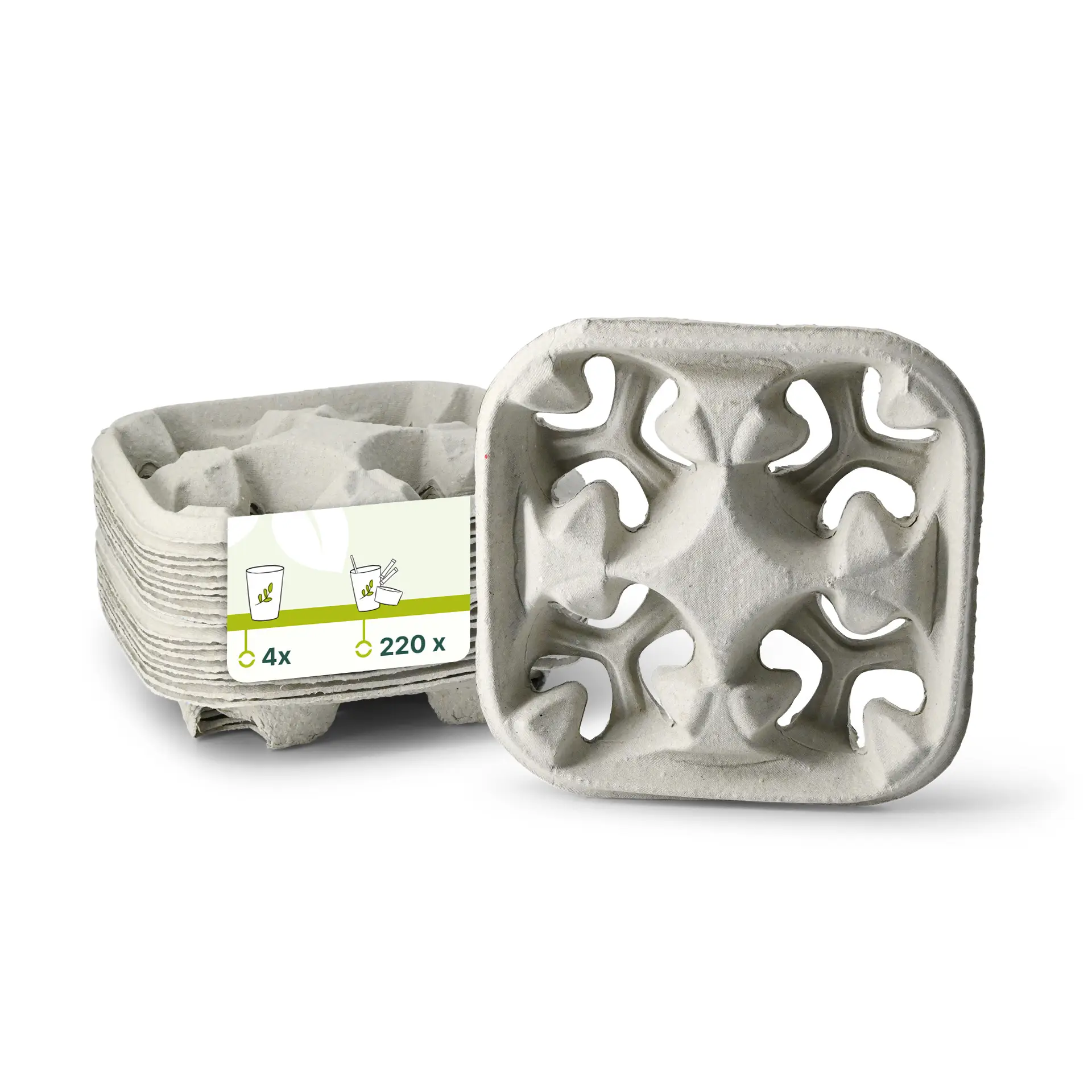 Becherträger (4er) aus Pappe, braun