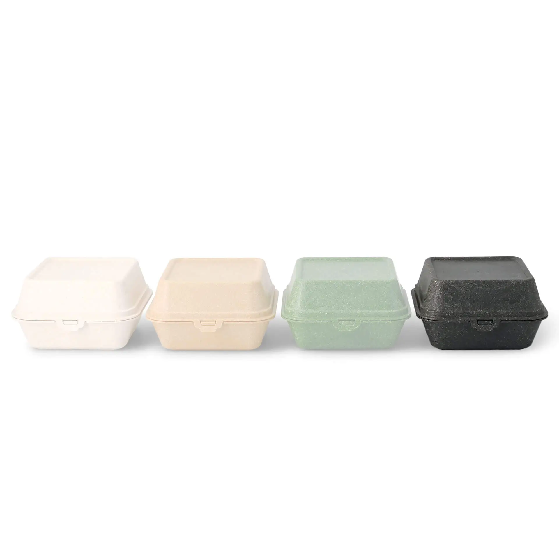 Contenitori per hamburger riutilizzabili "merways Box" 16 x 15 x 8,5 cm, pepe / grigio