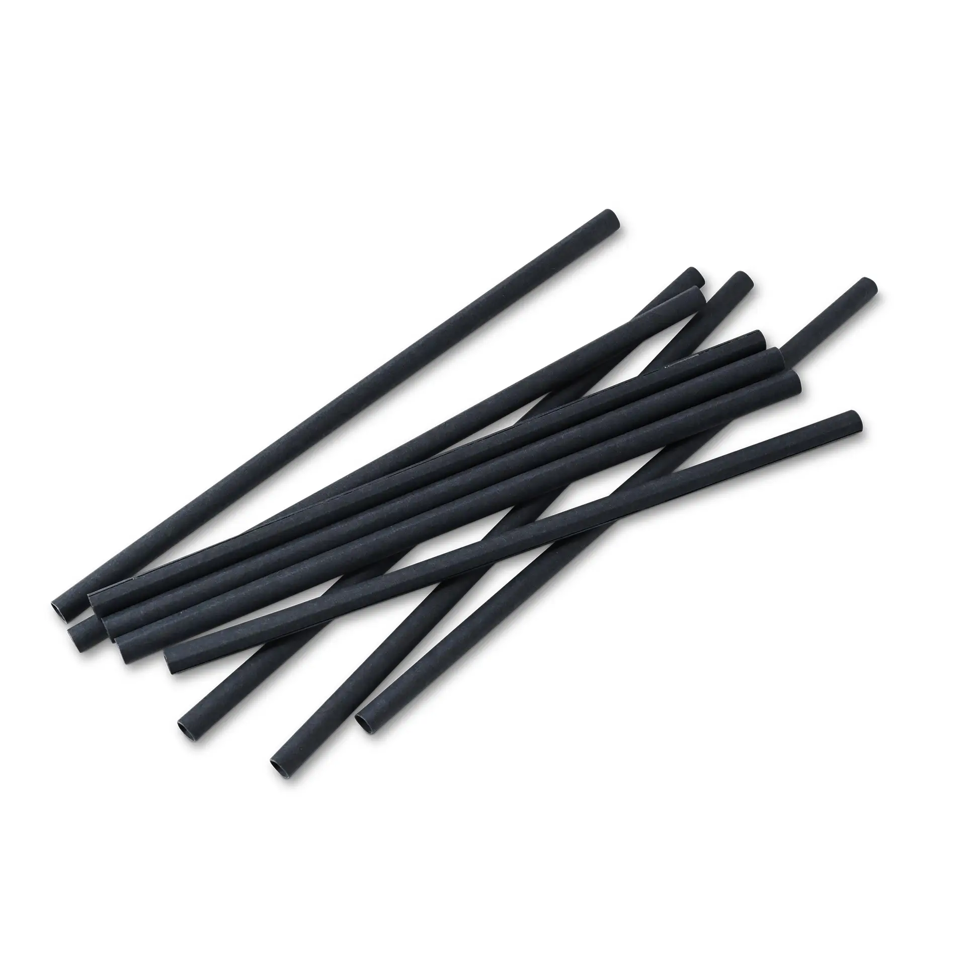 Jumbo Trinkhalm 23 cm, Ø 0,8 cm, schwarz, vertikal gerollt