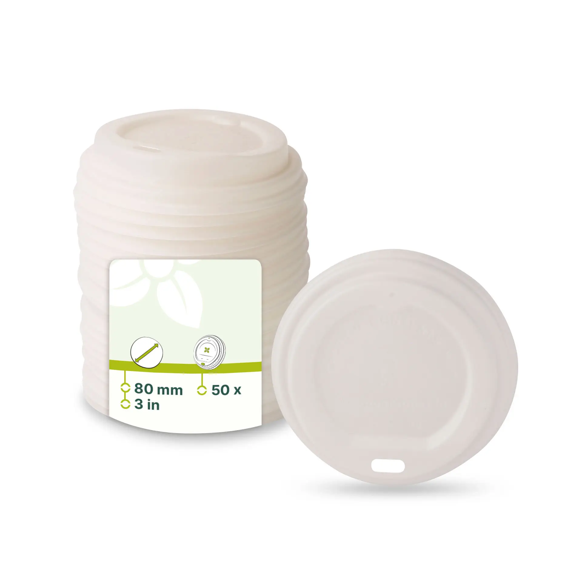 CPLA-Deckel Ø 80 mm, weiß, Trinköffnung