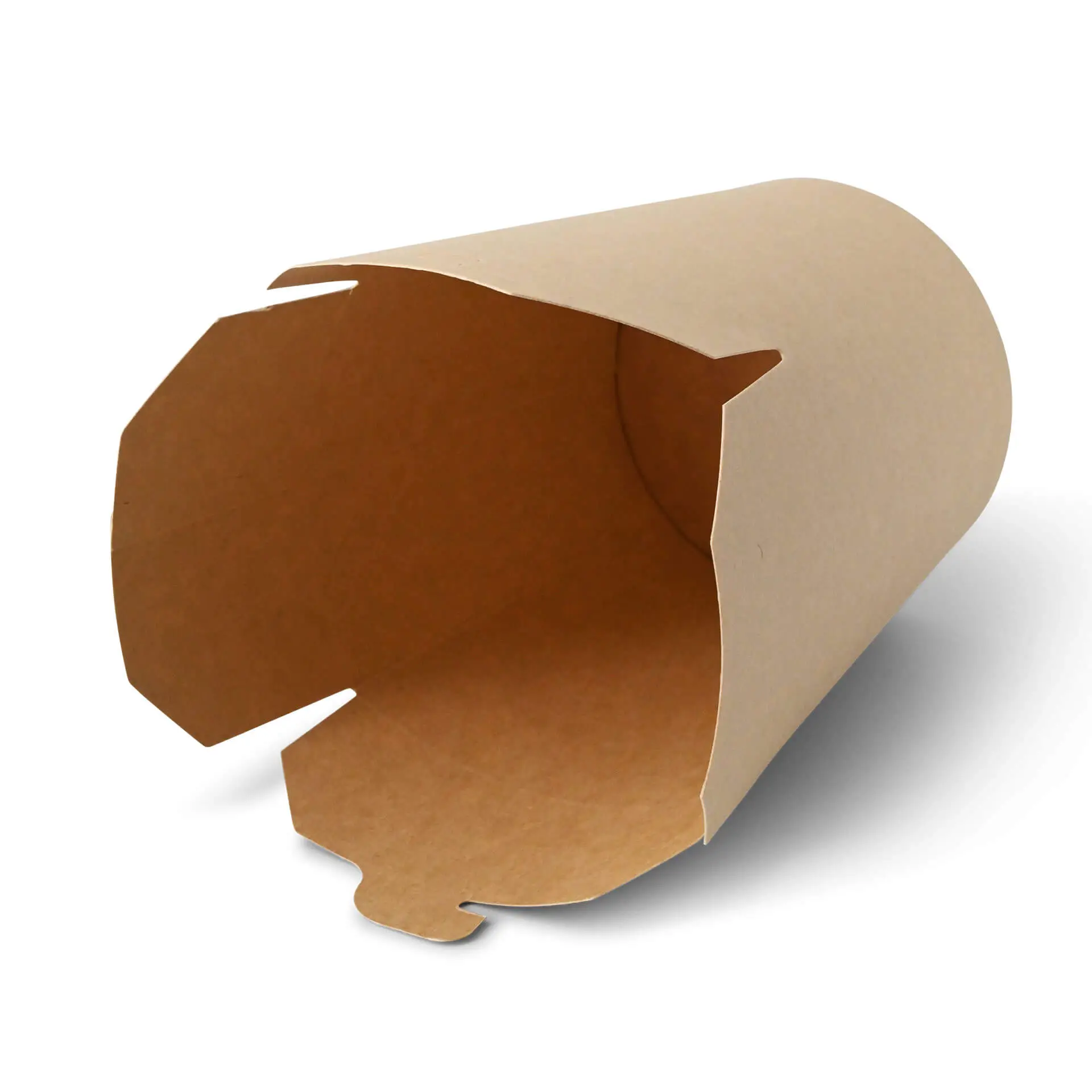 Scatola per noodles in cartone kraft, capacità di 800 ml; mostrata in marrone con apertura superiore per un facile accesso.