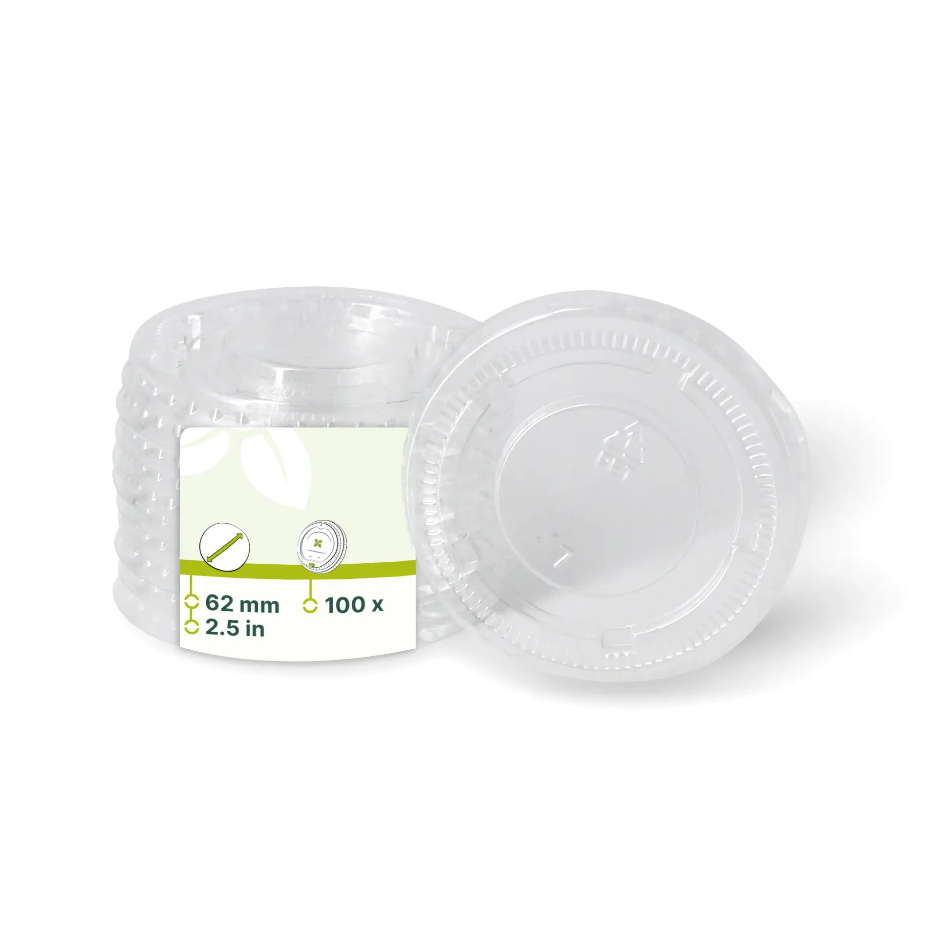 PET-Deckel Ø 62 mm, klar, rund