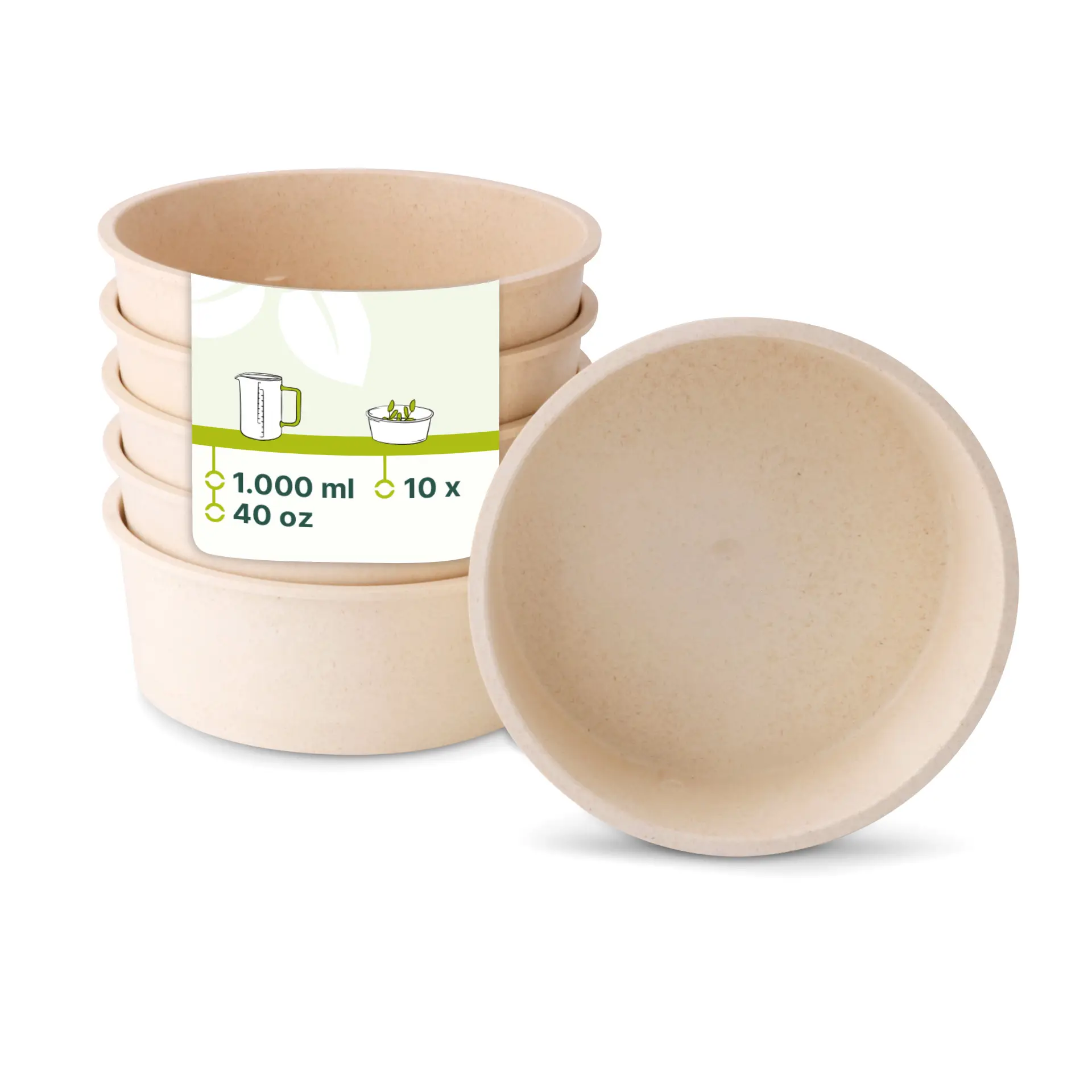 Mehrweg-Schalen "merways Bowl" 1000 ml, Ø 185 mm, Cashew / creme-weiß