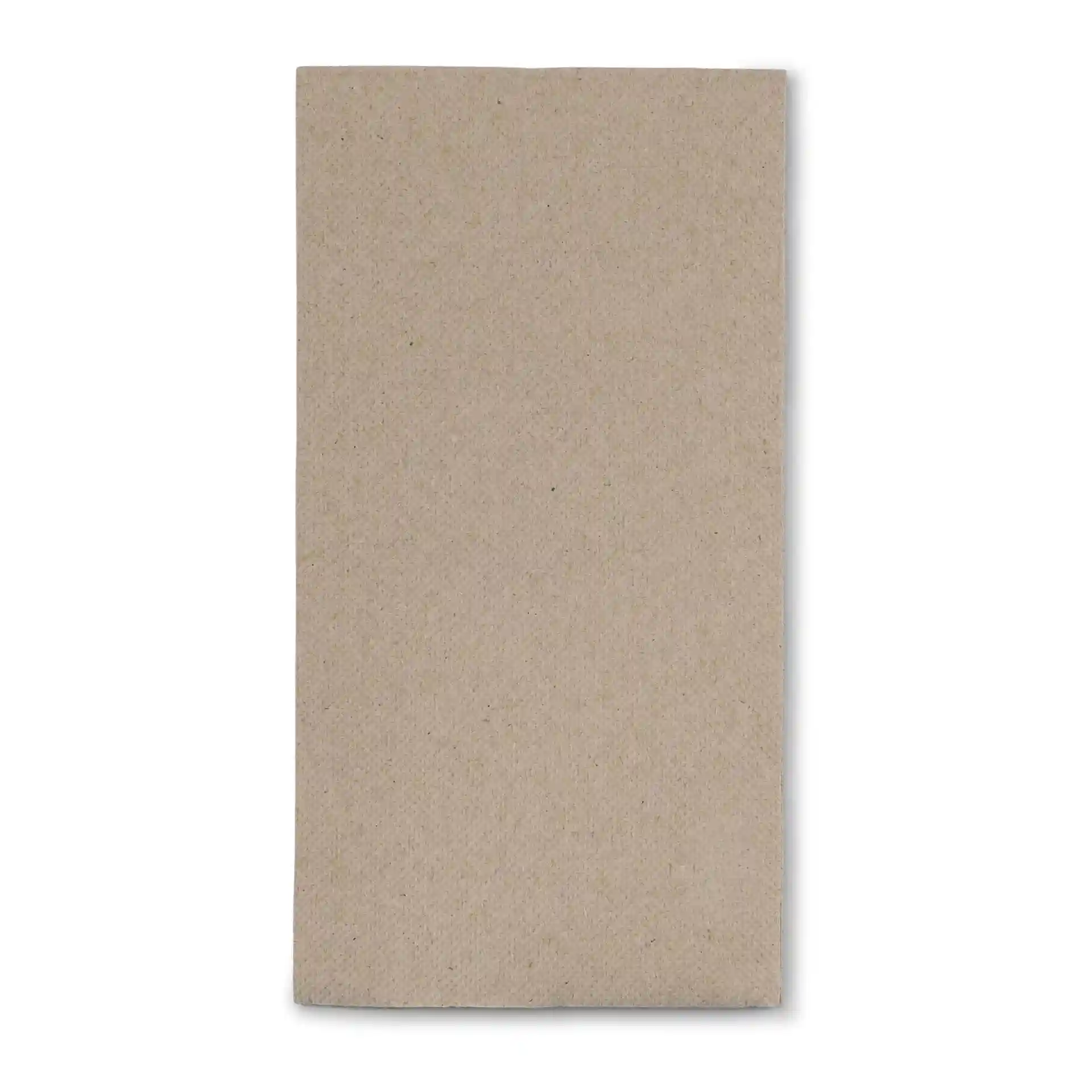 Tovagliolo in carta riciclata non sbiancata, rettangolare, 40 x 40 cm, 2 veli, con simbolo che indica materiale riciclato.