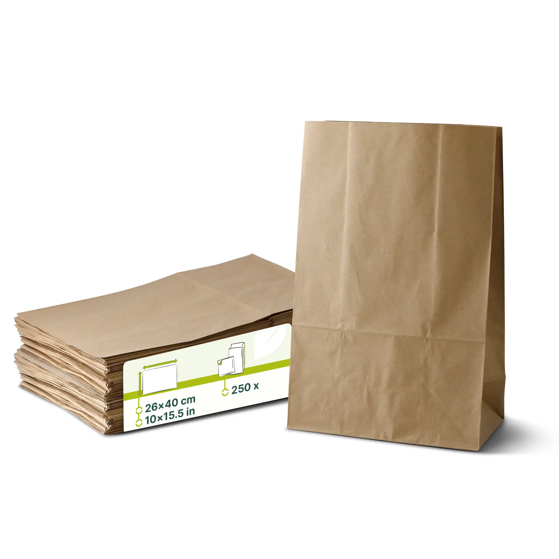 Papiertaschen L (ohne Henkel) 26 x 14 x 40 cm, braun