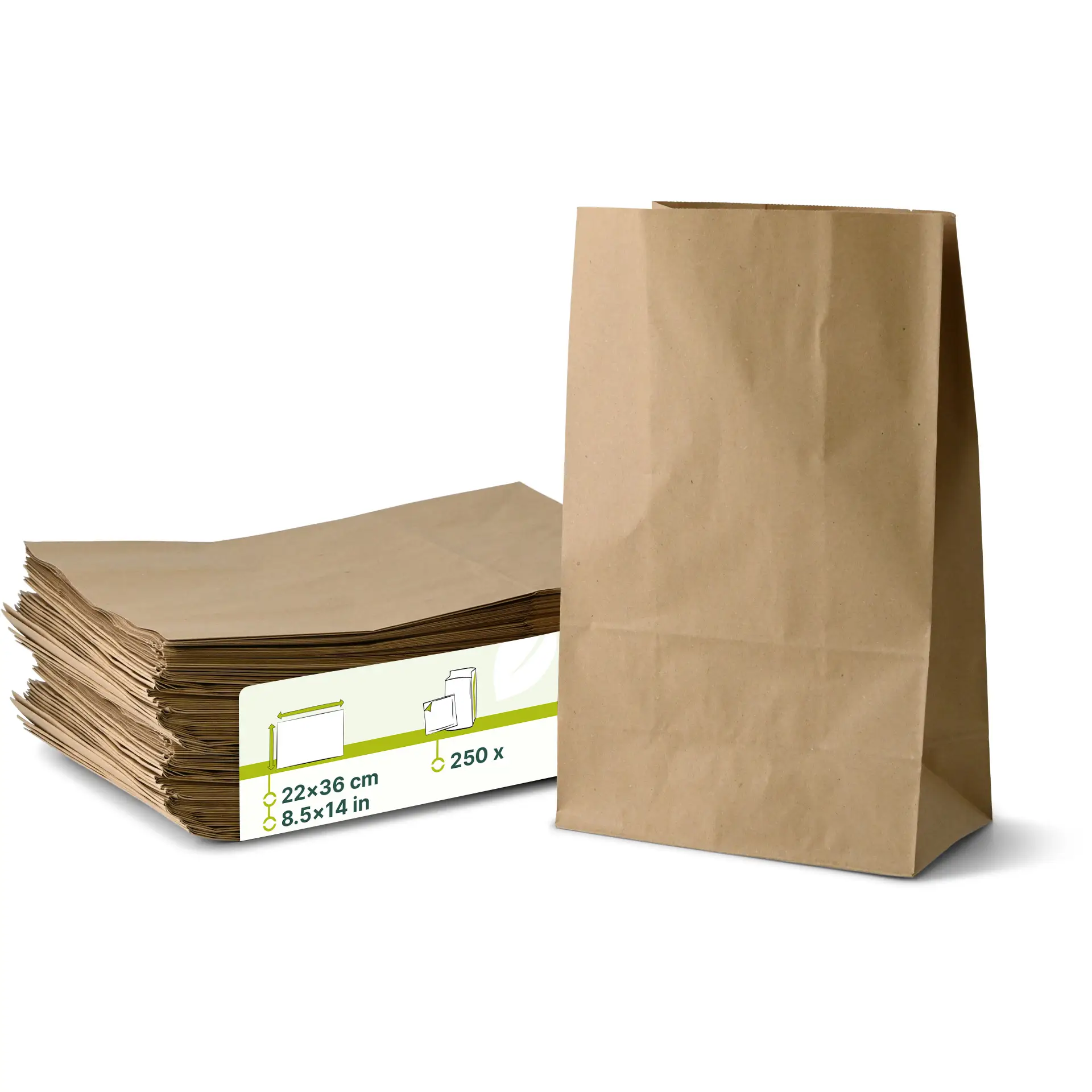 Papiertaschen M (ohne Henkel) 22 x 12 x 36 cm, braun