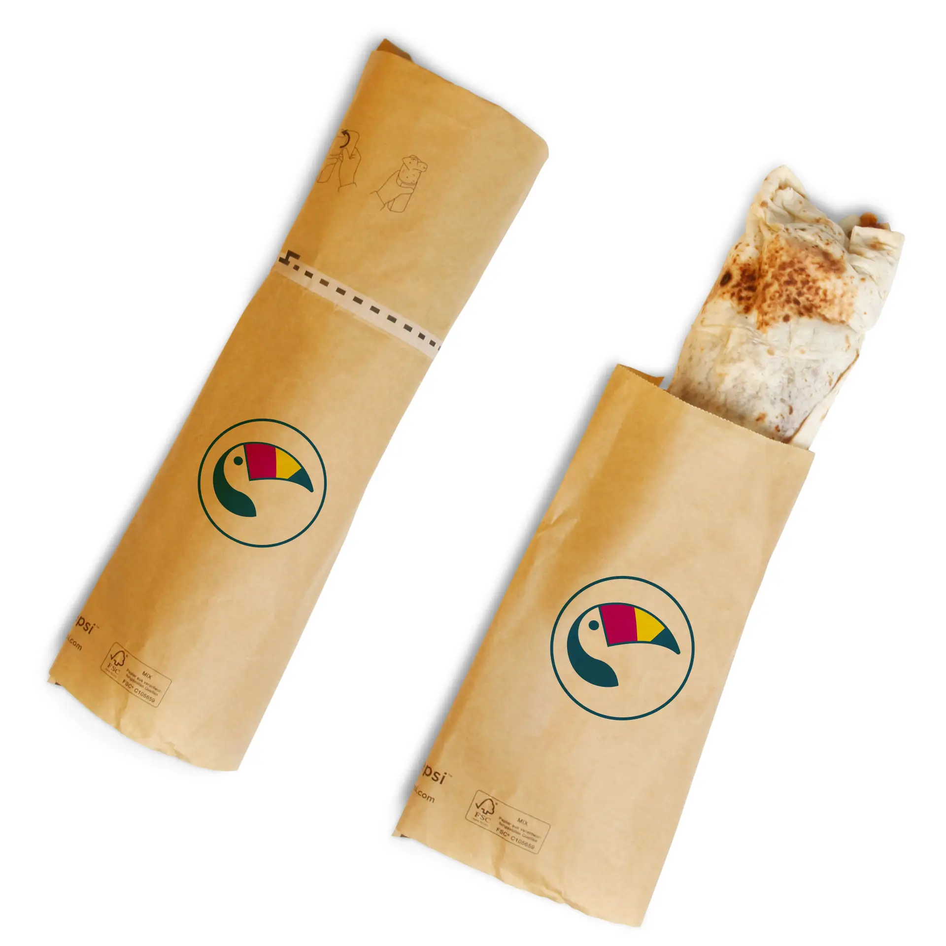 Imballaggio stampato personalizzato con chiusura adesiva; contiene una fascia in carta resistente e antigraffio.