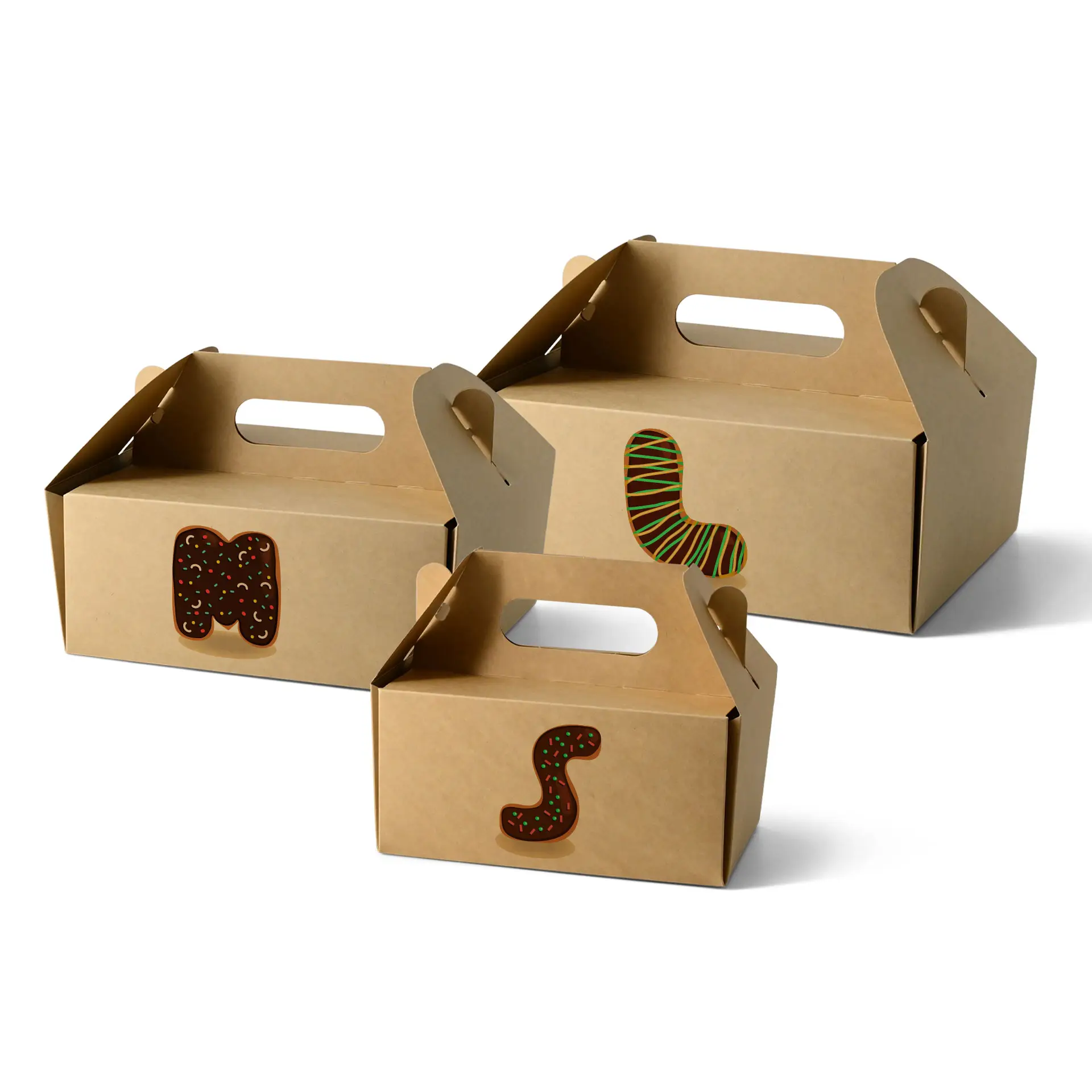 Scatola per torte personalizzata, 18 x 11 x 9 cm, marrone